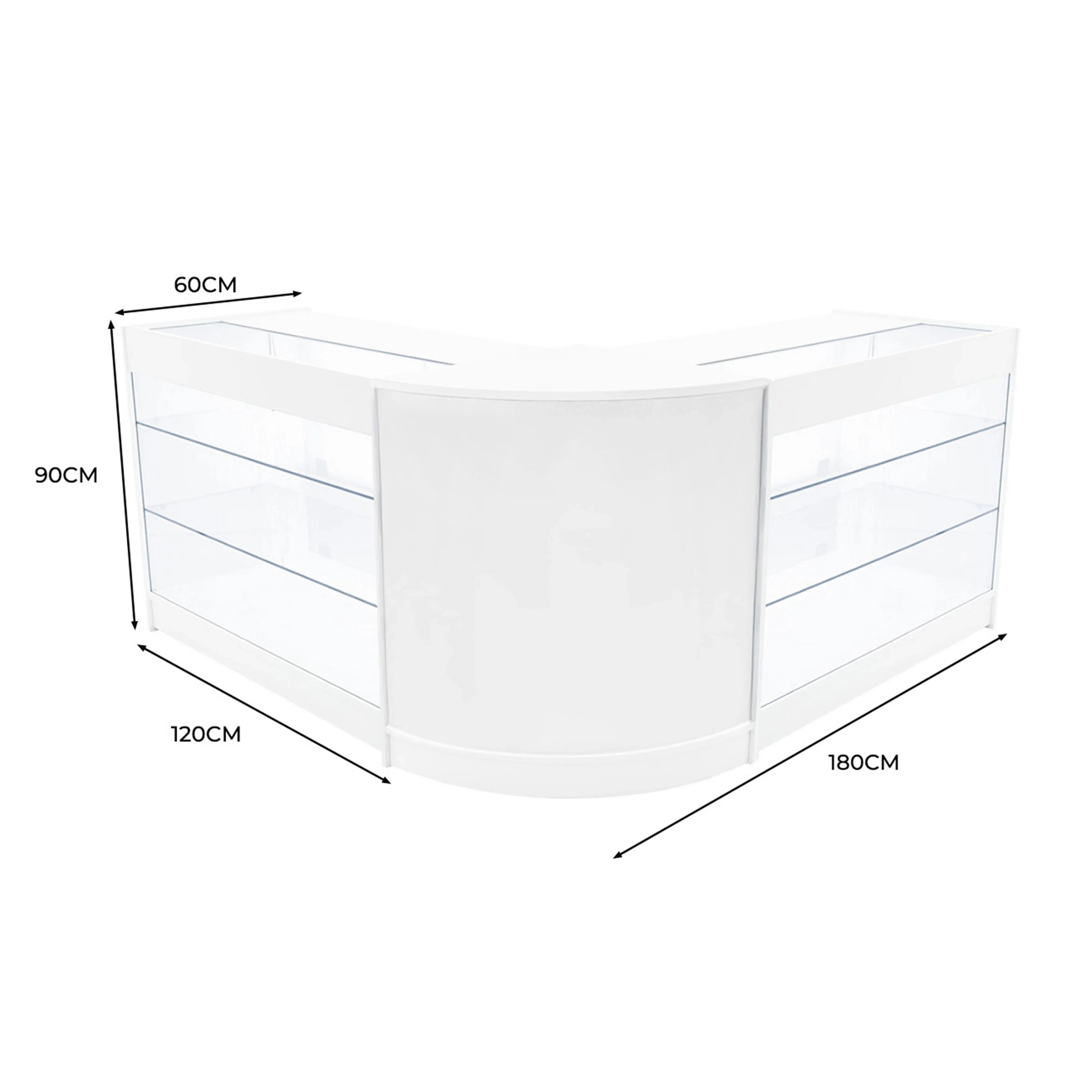 Helios LED Shop Counter Set CM60 & 2 x K1200 - White