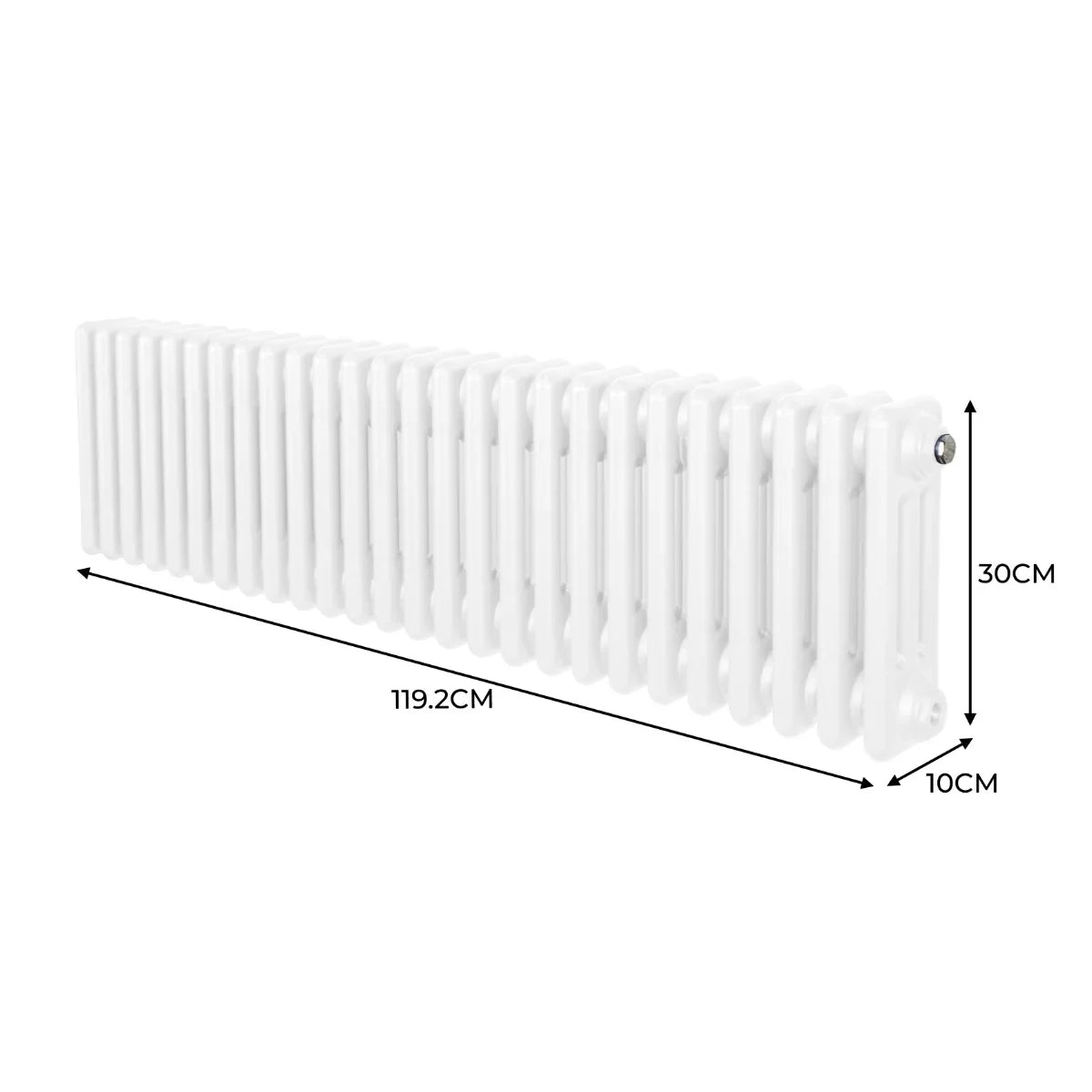 Traditional 3 Column Radiator - 300 x 1192mm - White