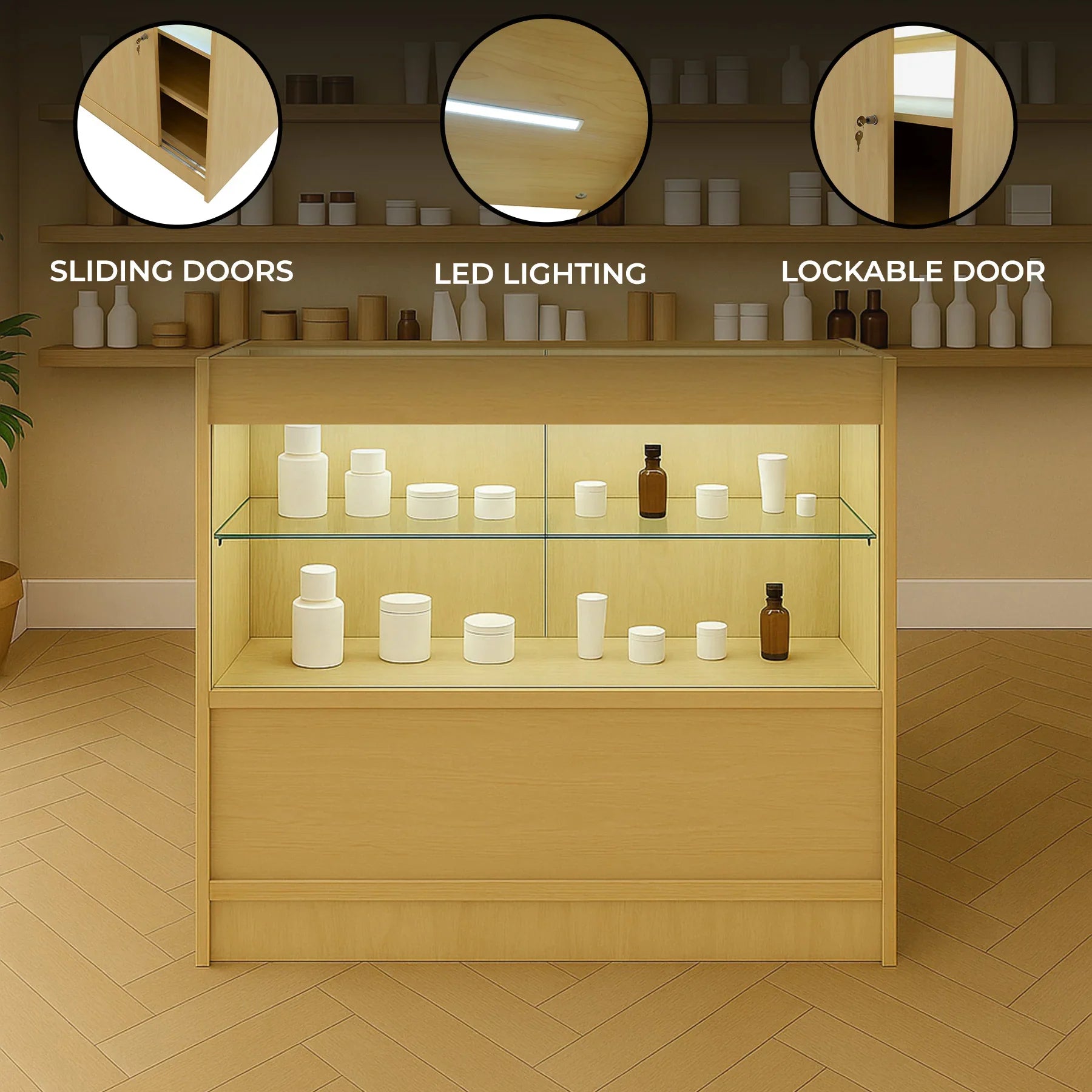 LED Retail Shop Counter C900 - Maple
