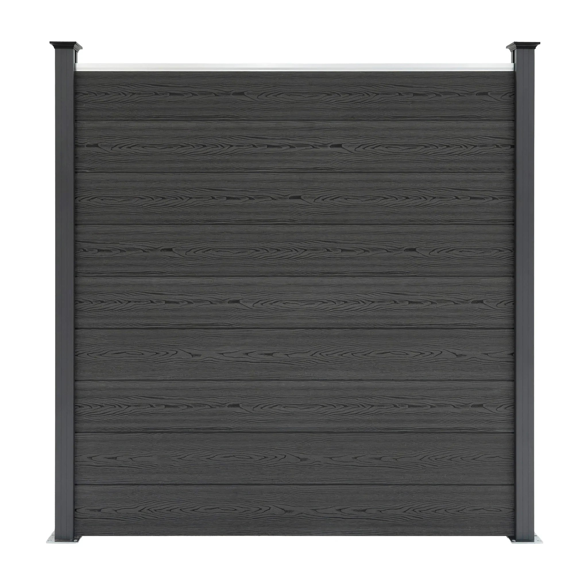 Composite Fence Panels & LED Posts 6ft x 46ft - Grey