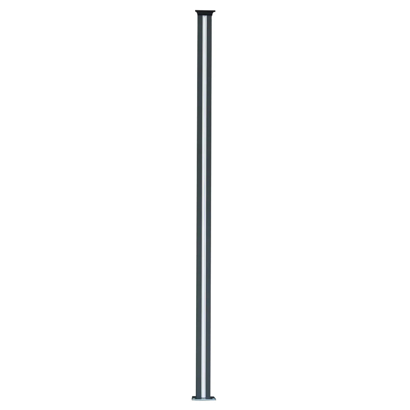Composite Fence Panels, Angled Piece & LED Posts 6ft x 31.5ft - Brown