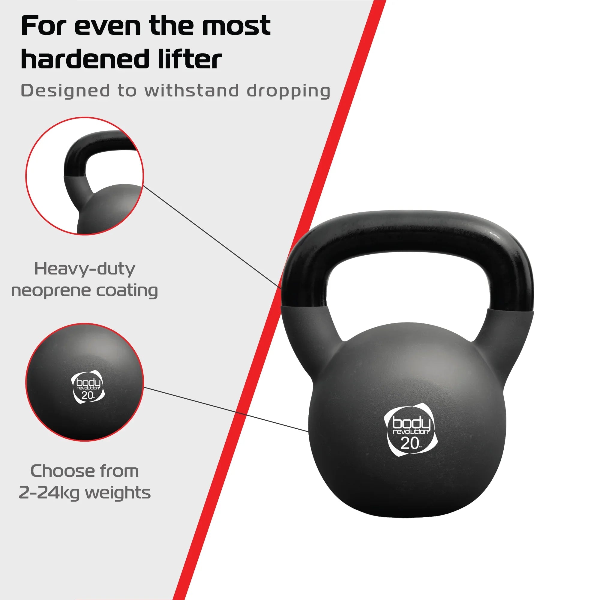 Body Revolution 20kg Neoprene Kettlebells