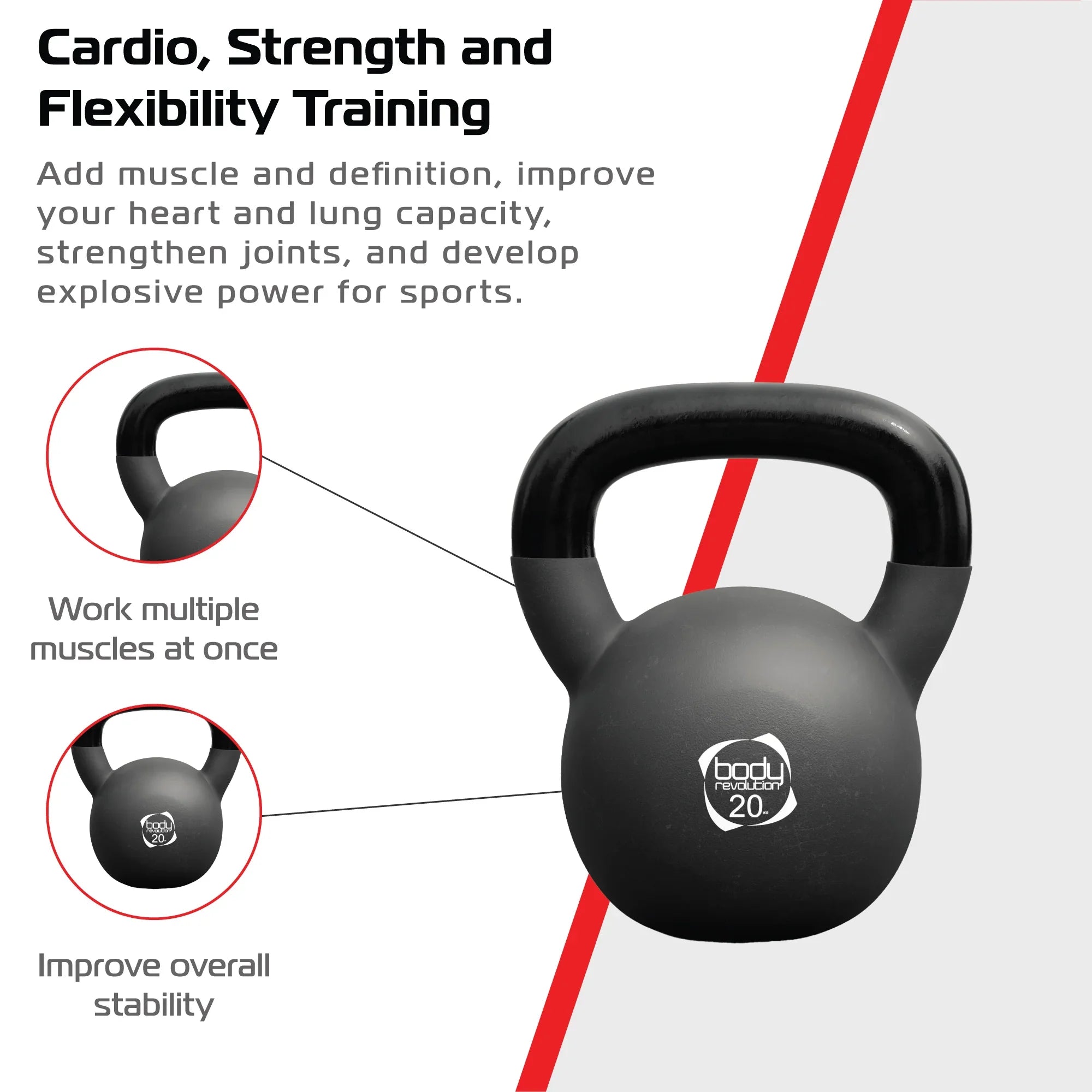 Body Revolution 20kg Neoprene Kettlebells