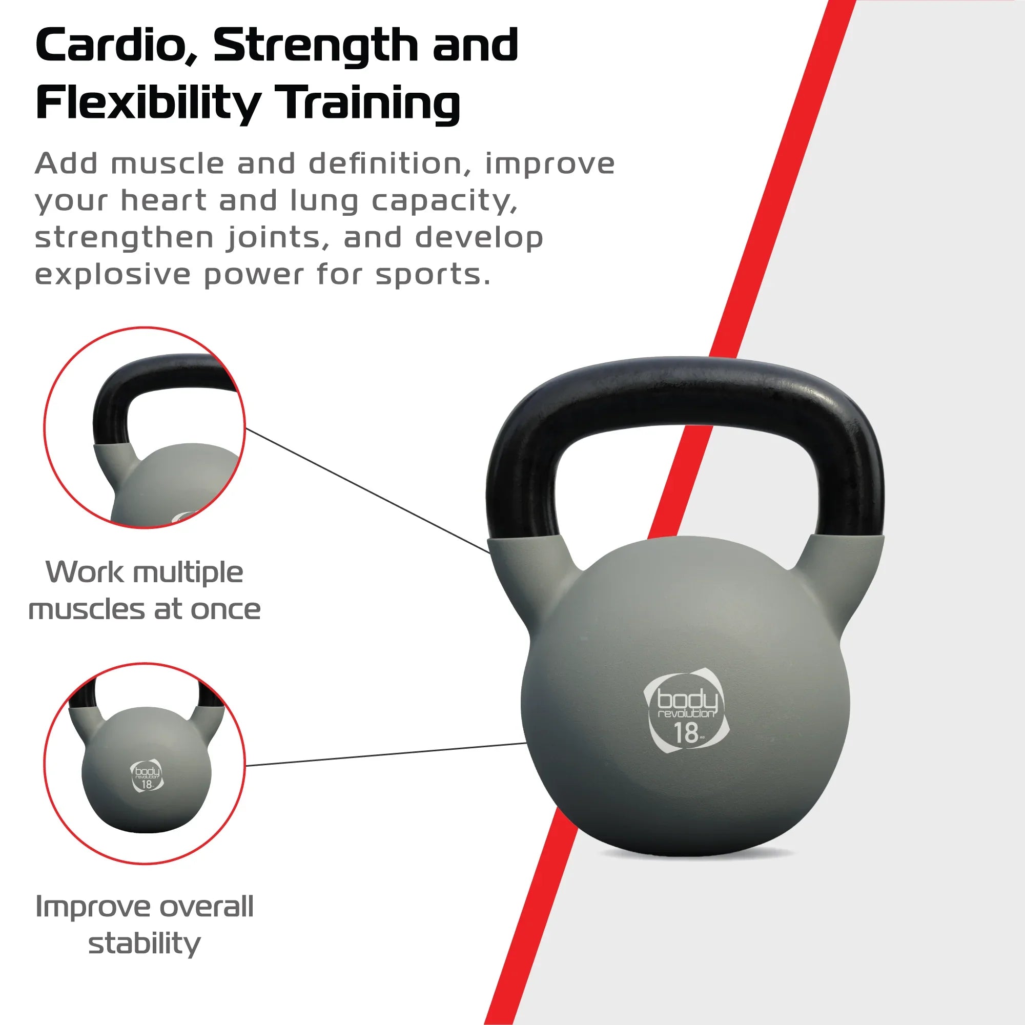 Body Revolution 18kg Neoprene Kettlebells