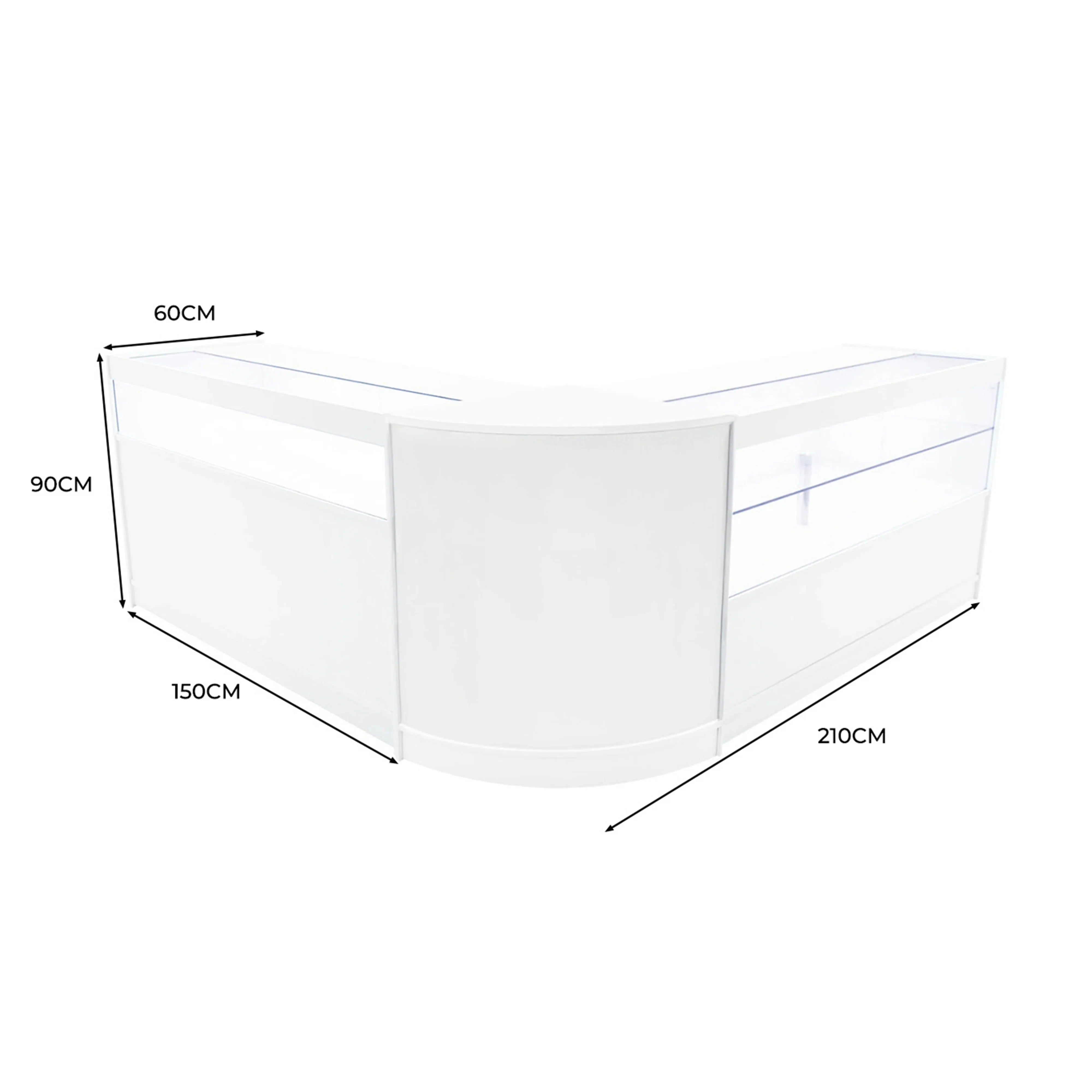 Adonis LED Shop Counter Set B1500, C1500 & CM60 - White