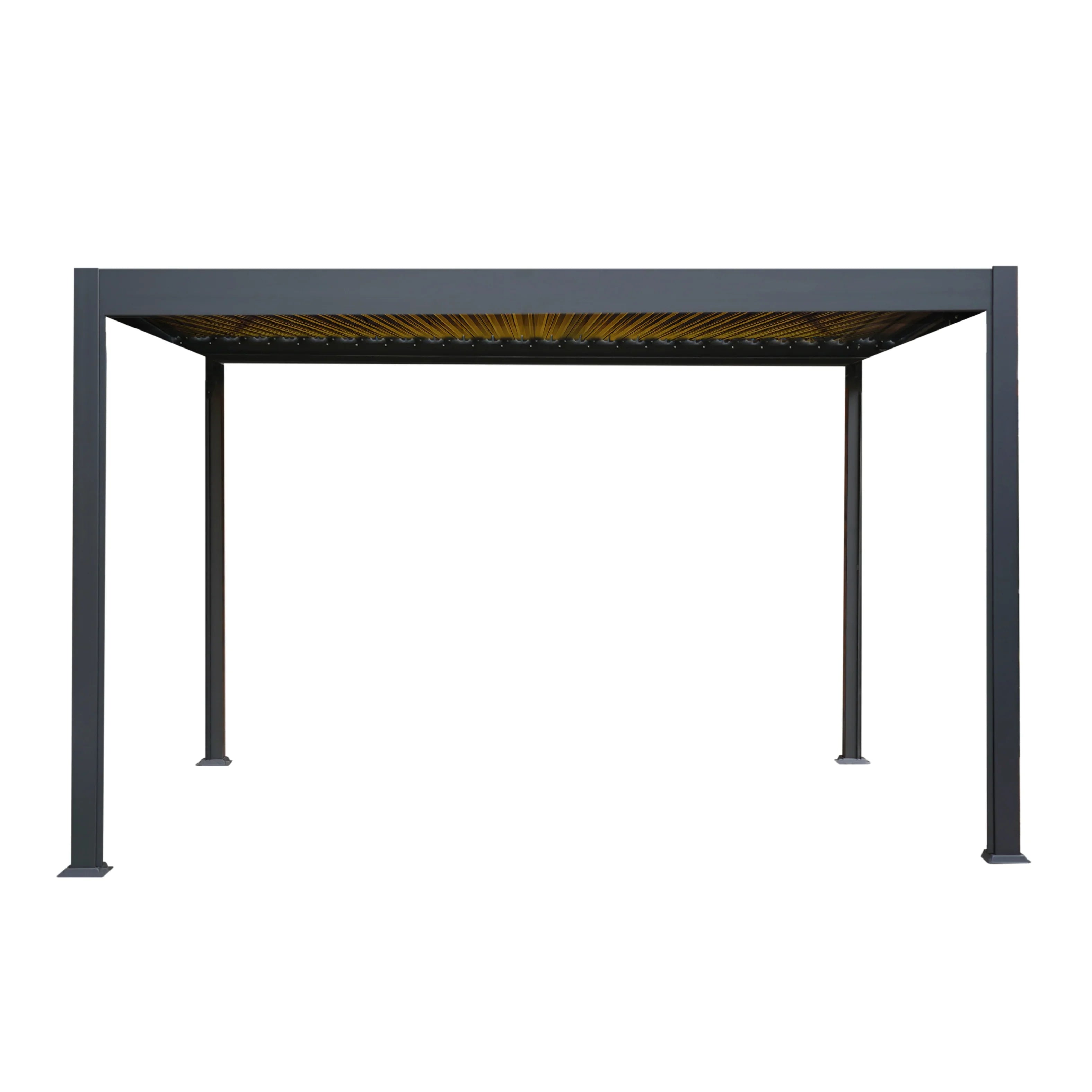 Anthracite Aluminium Pergola With LED Lights - 3m x 4m