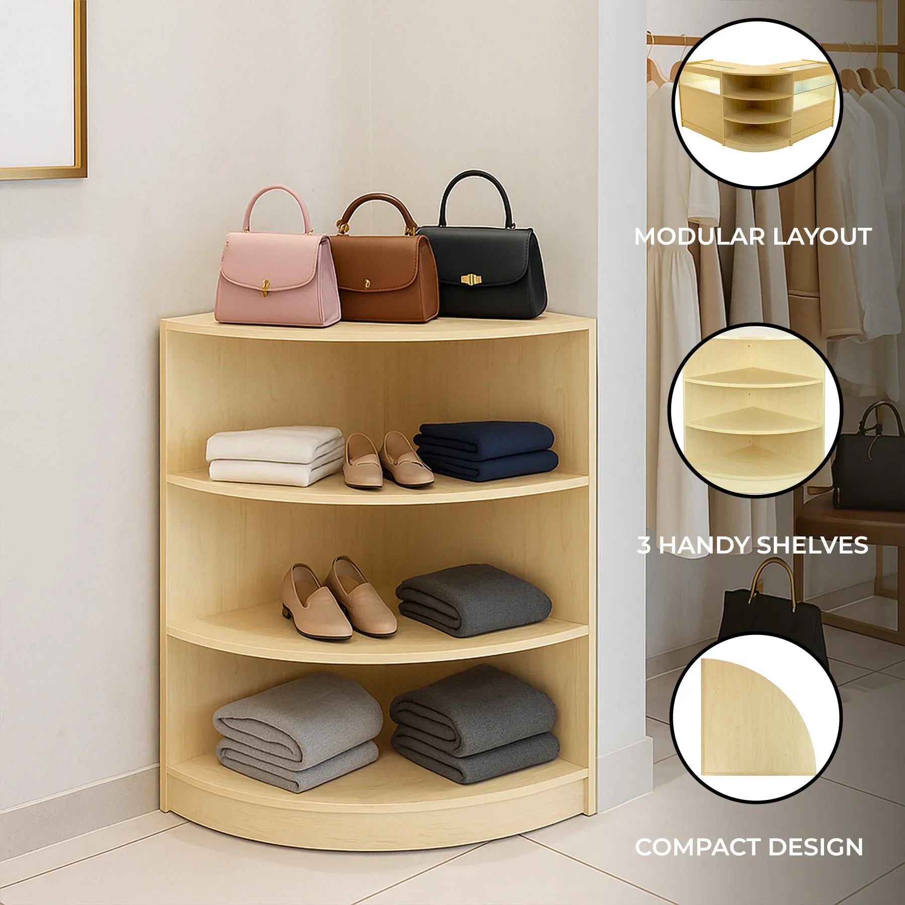 Retail Shop Corner Counter LM60 - Maple