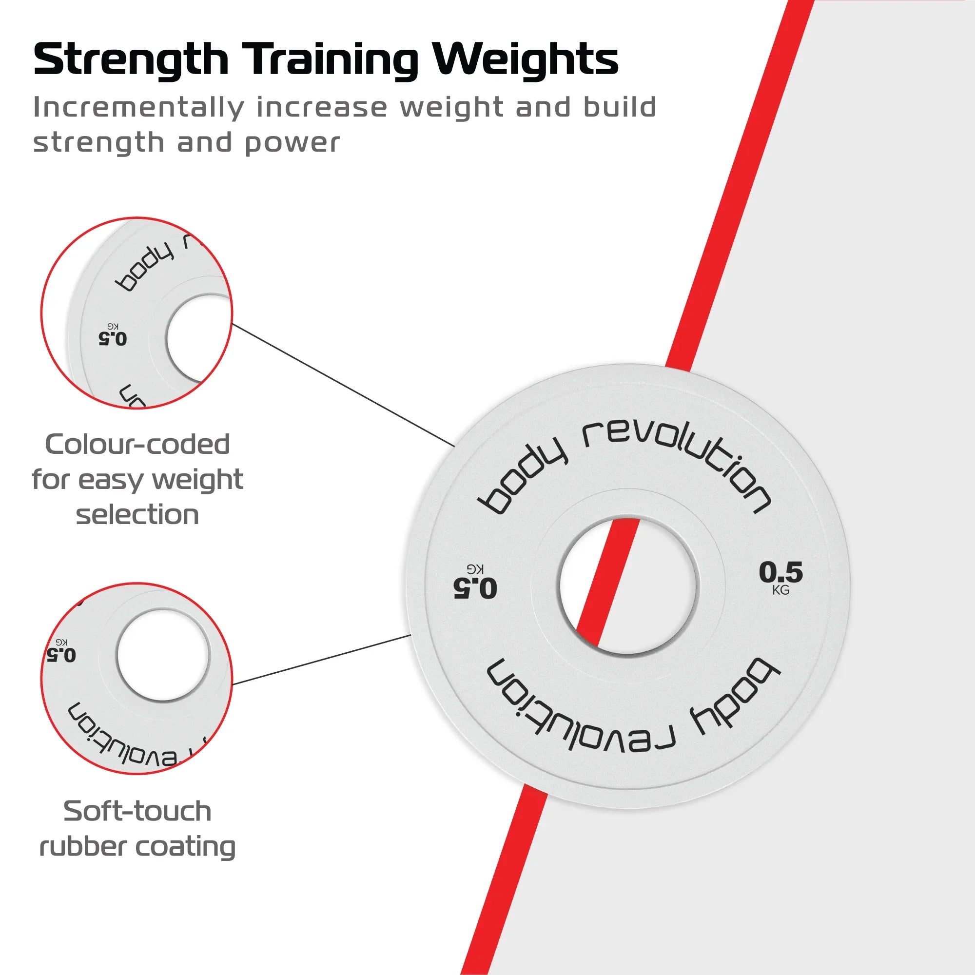 2 x 0.5kg Fractional Bumper Plates