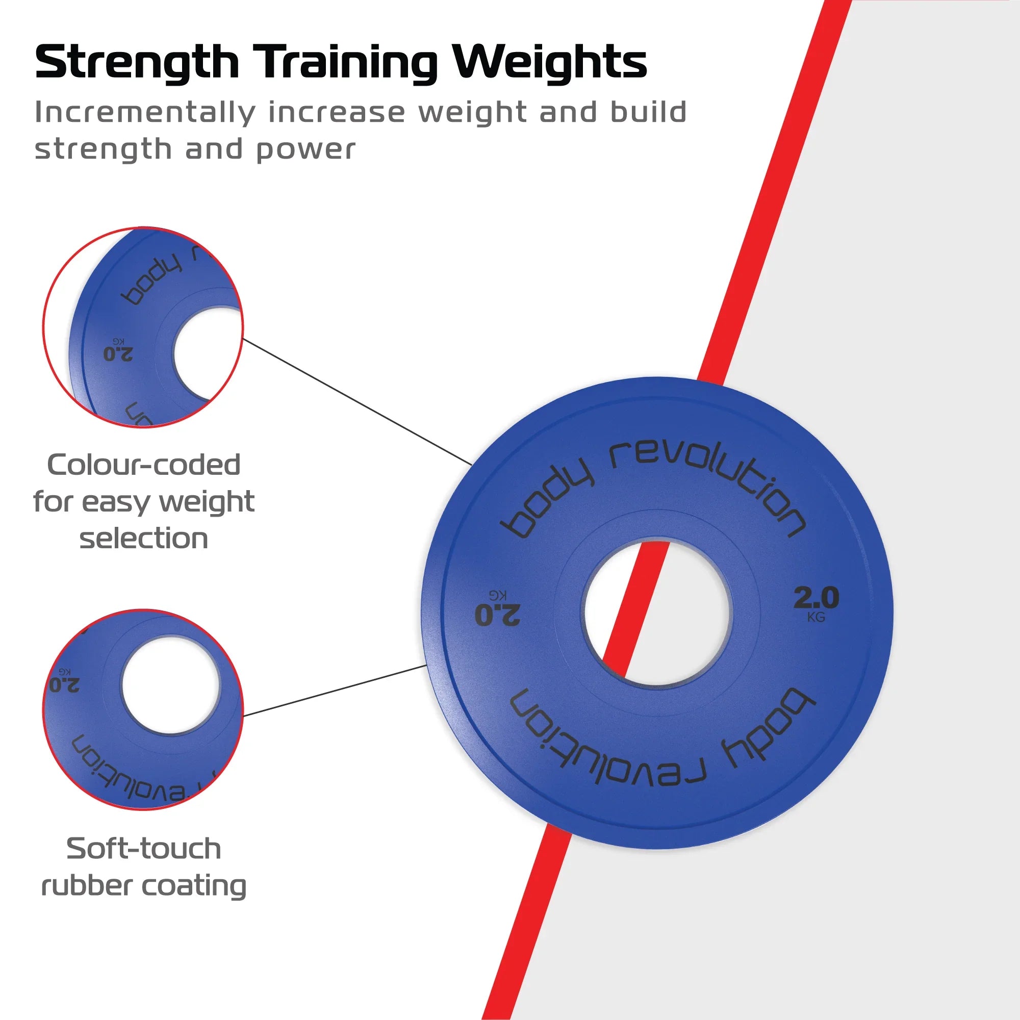 2 x 2kg Fractional Bumper Plates
