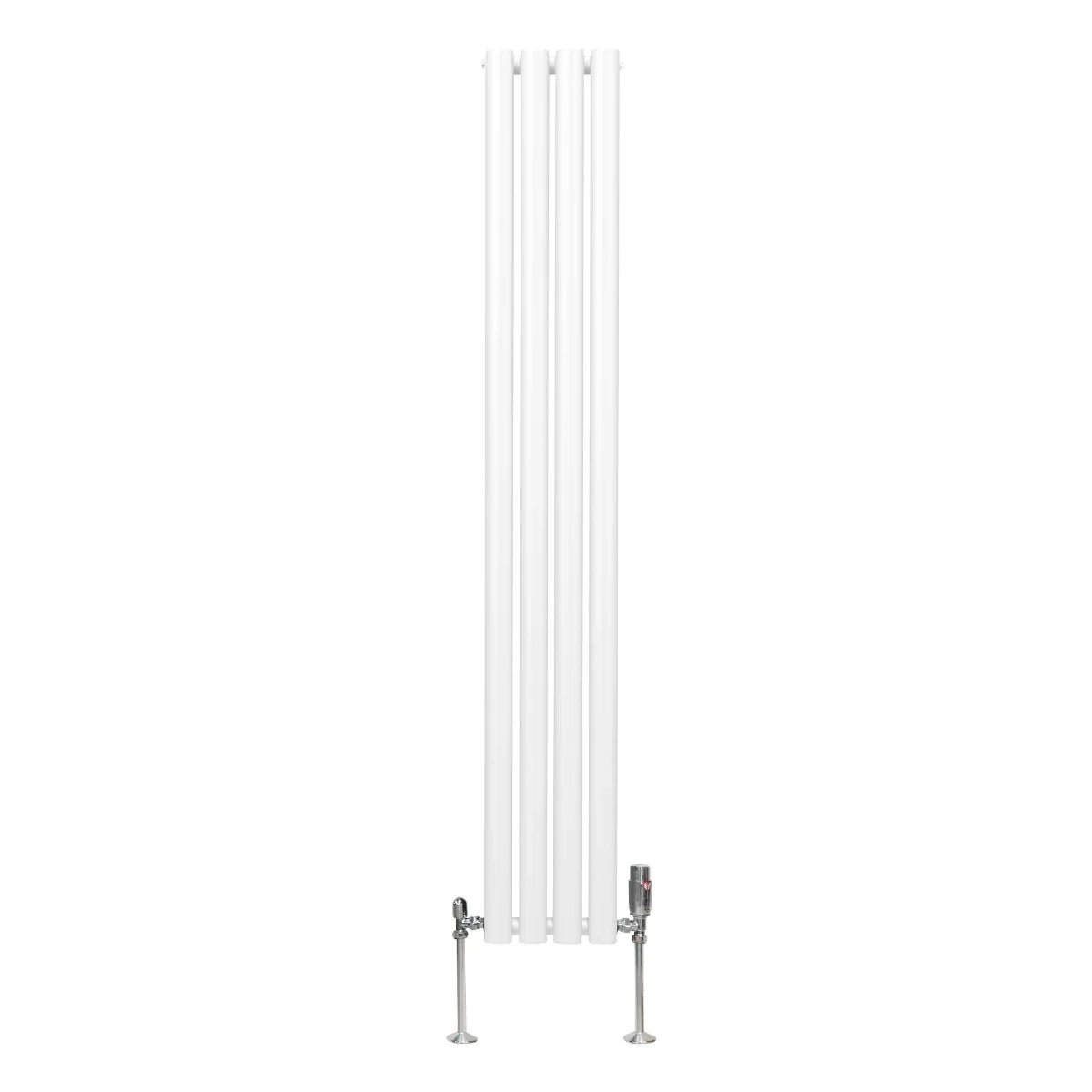 Oval Column Radiator & Valves - 1600mm x 240mm – White