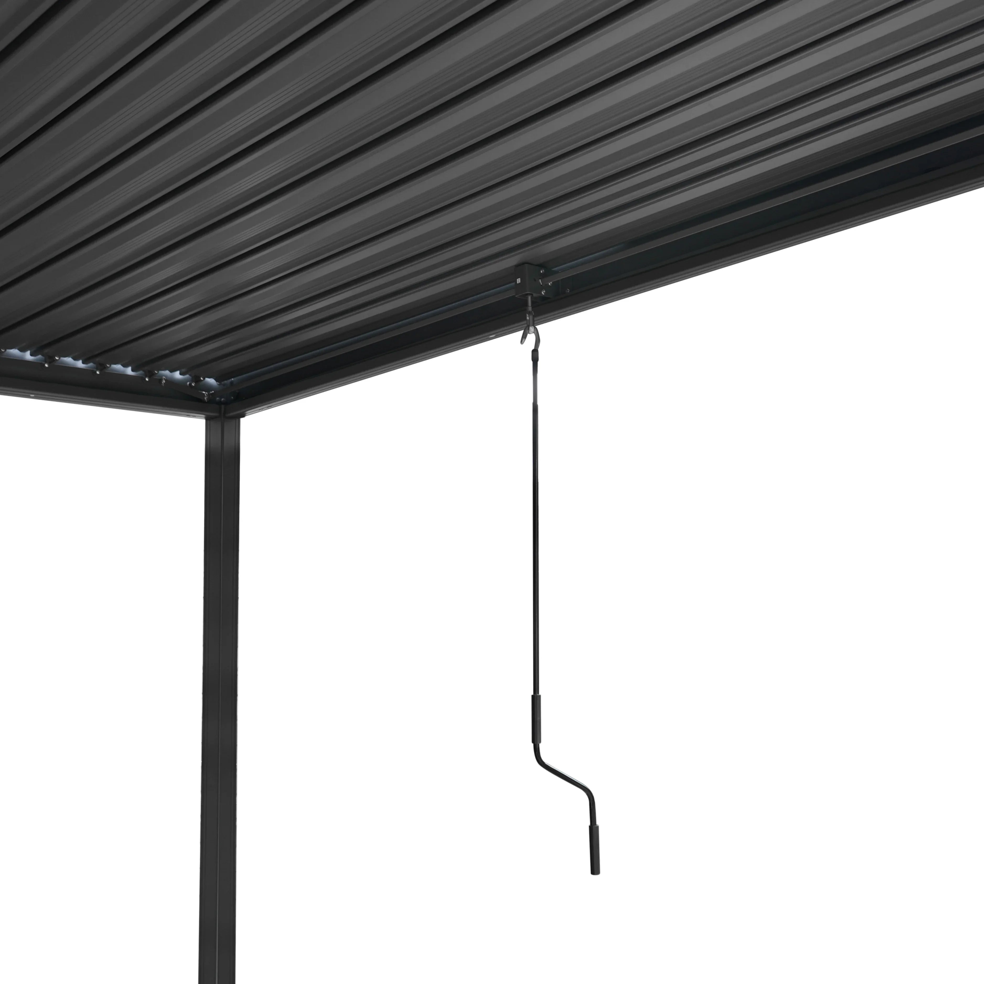 Anthracite Aluminium Pergola With 2 x Shutter Panels - 3m x 4m