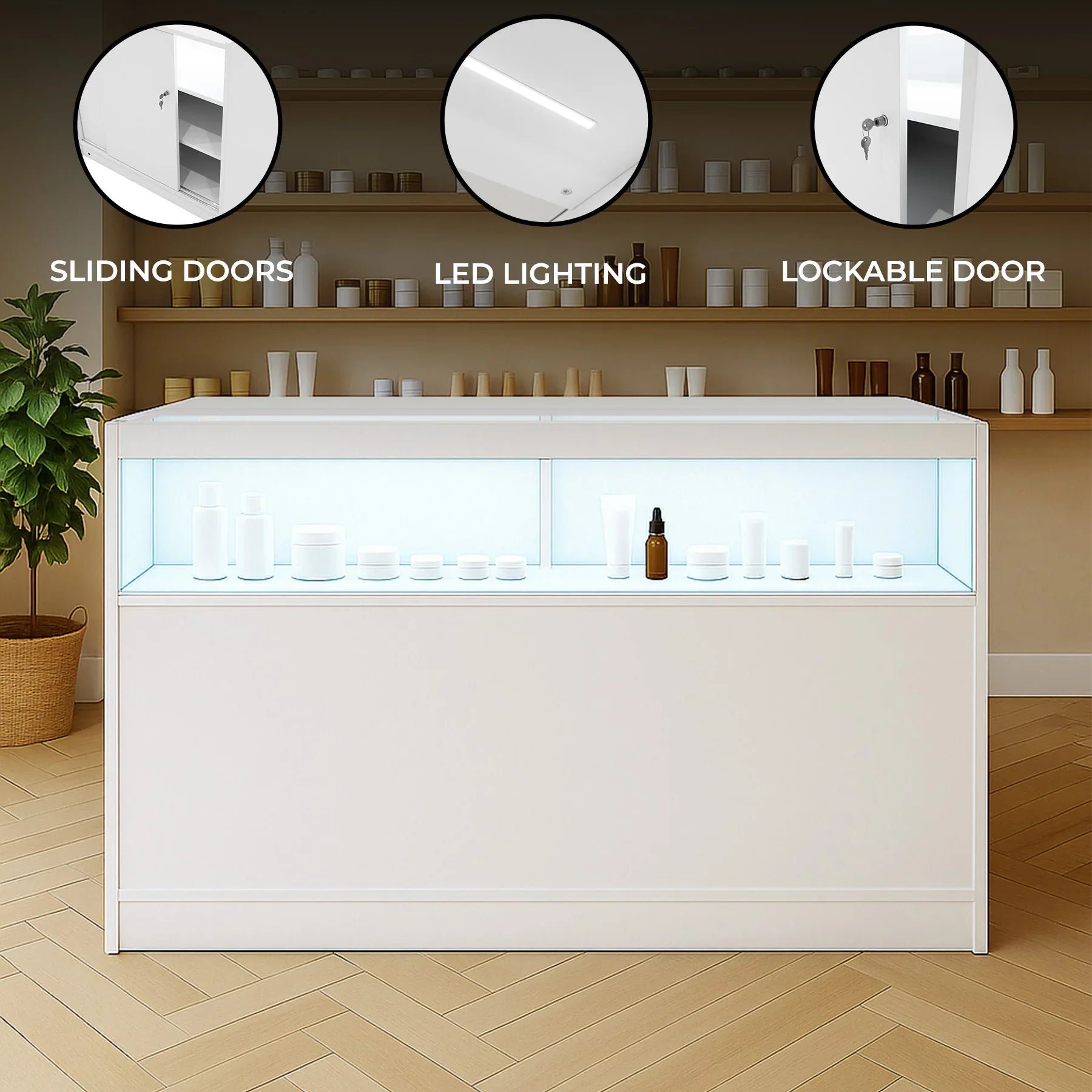 LED Retail Shop Counter B1500 - White