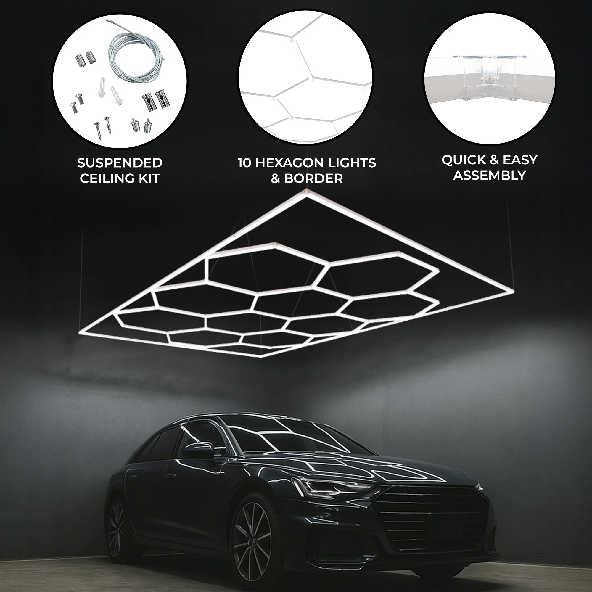 Hexagon LED Lighting x 10 Panels