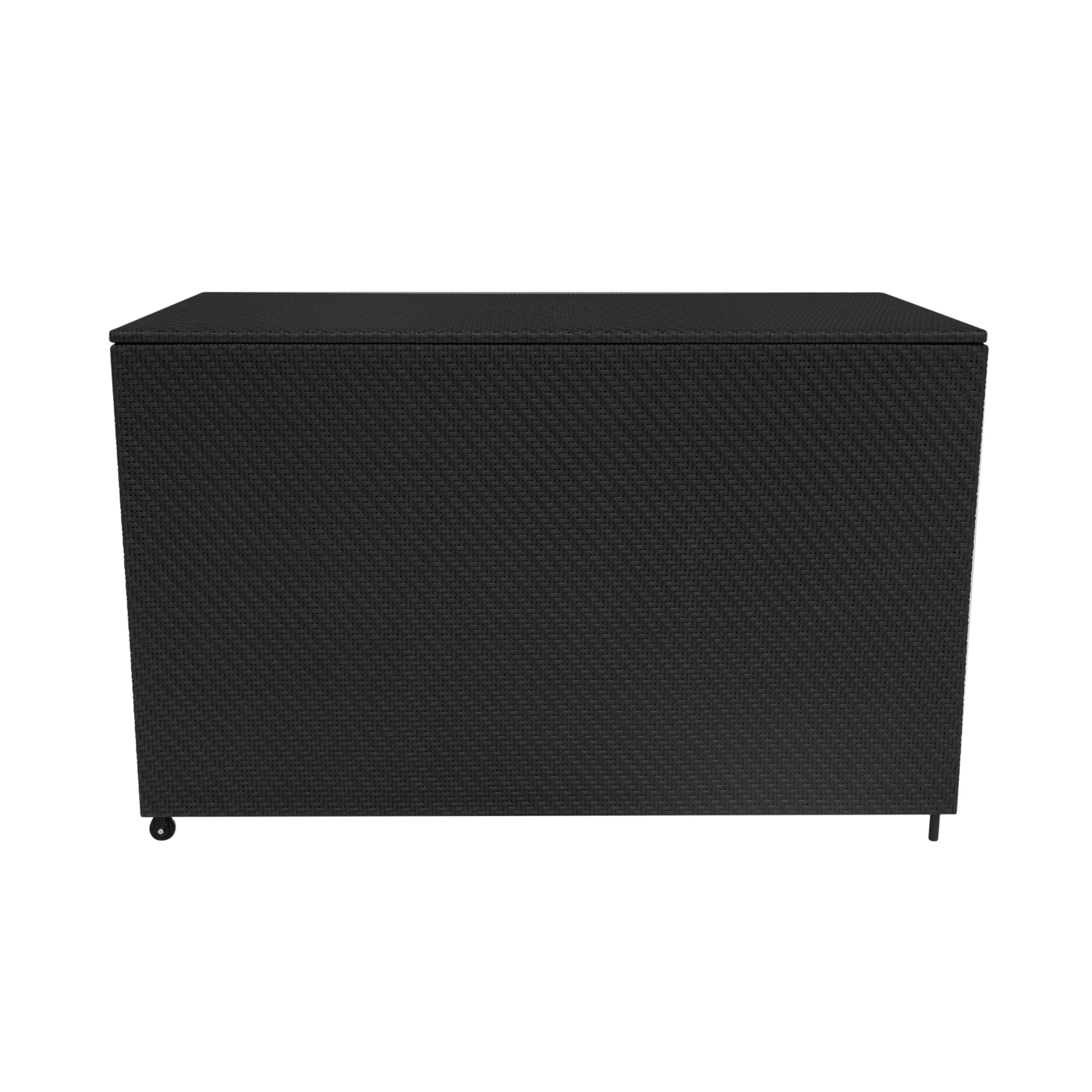 Rattan Modular 6 Piece Furniture Set & 996L Storage Box – Black