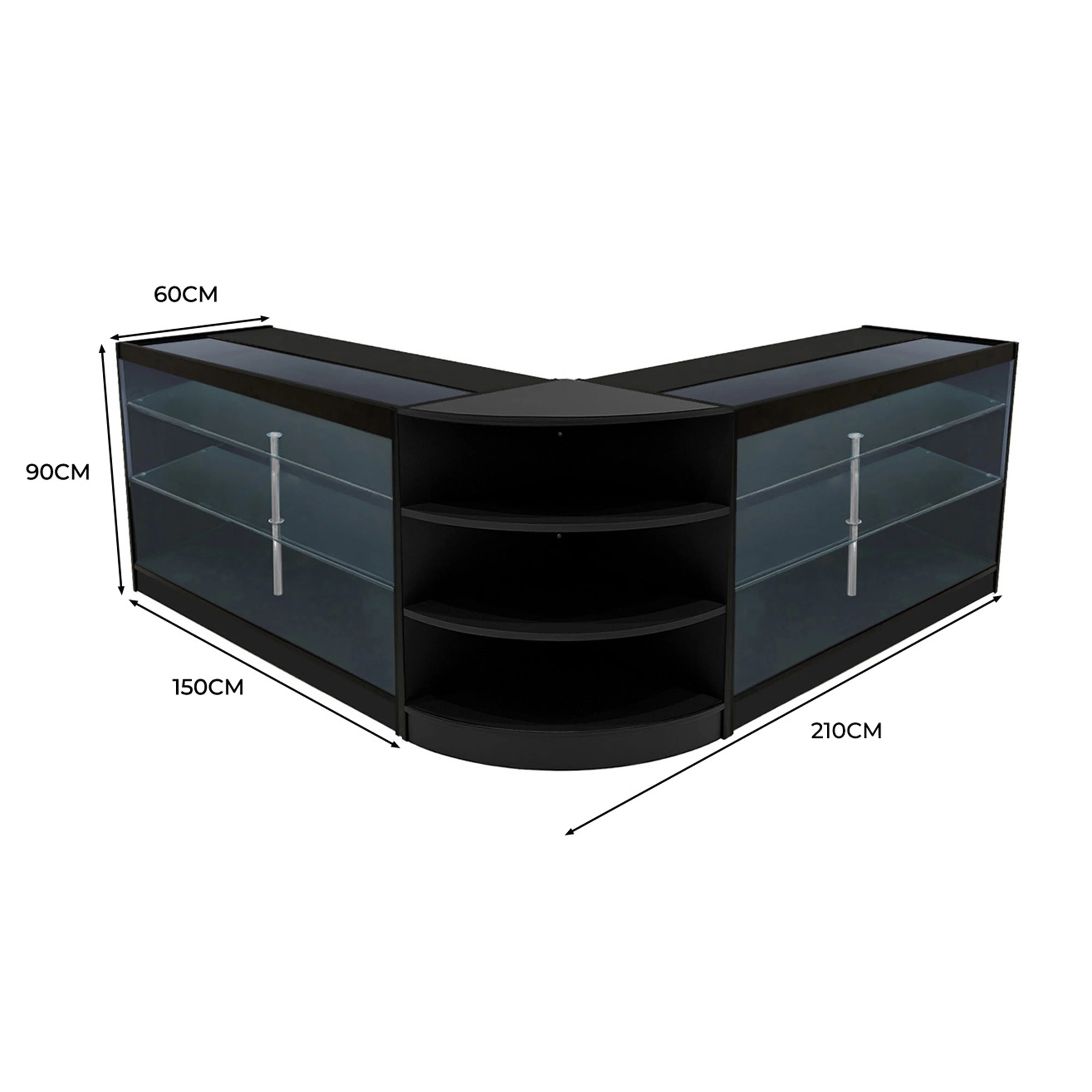 Apollo LED Shop Counter Set LM60 & 2 x K1500 - Black
