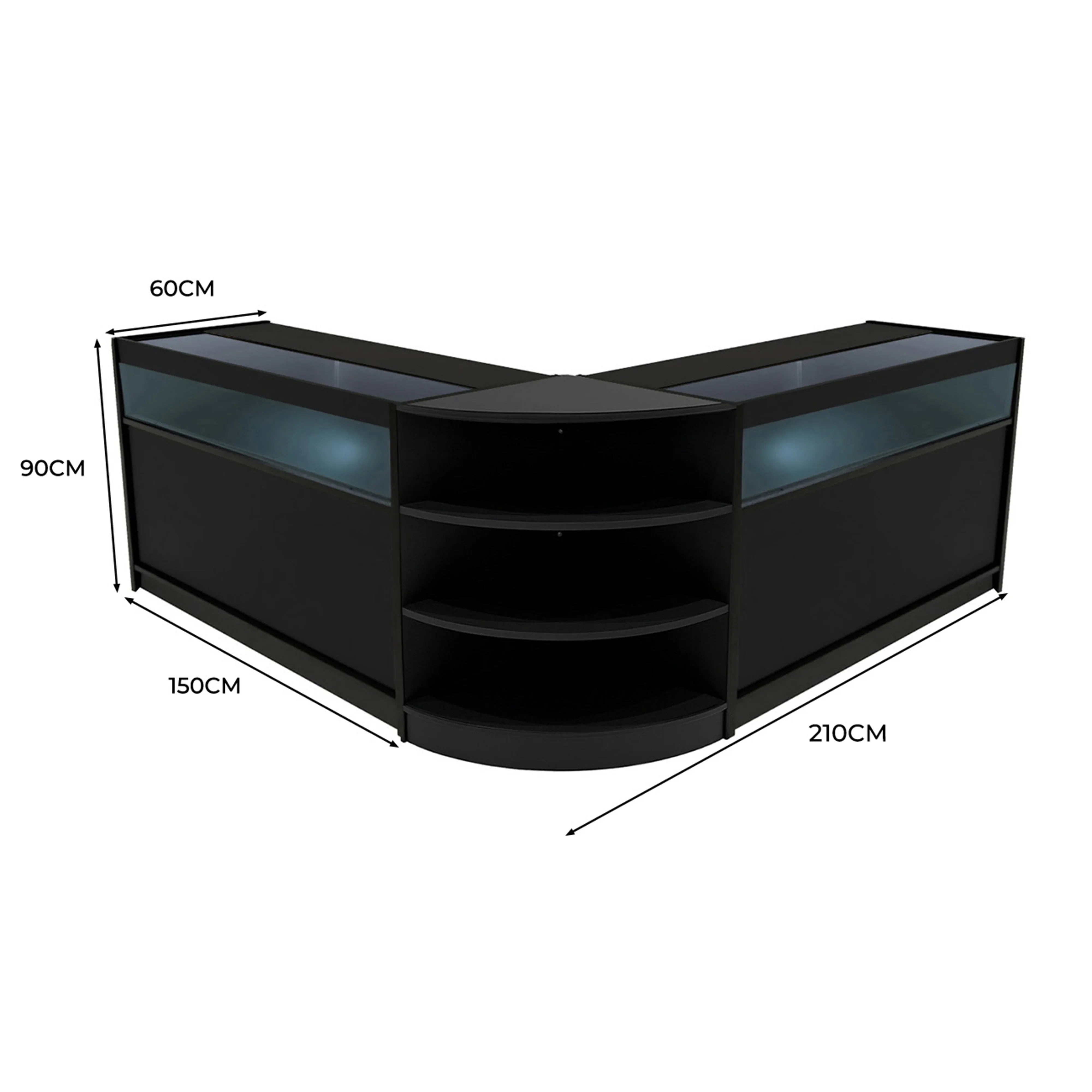 Theseus LED Shop Counter Set LM60 & 2 x B1500 - Black