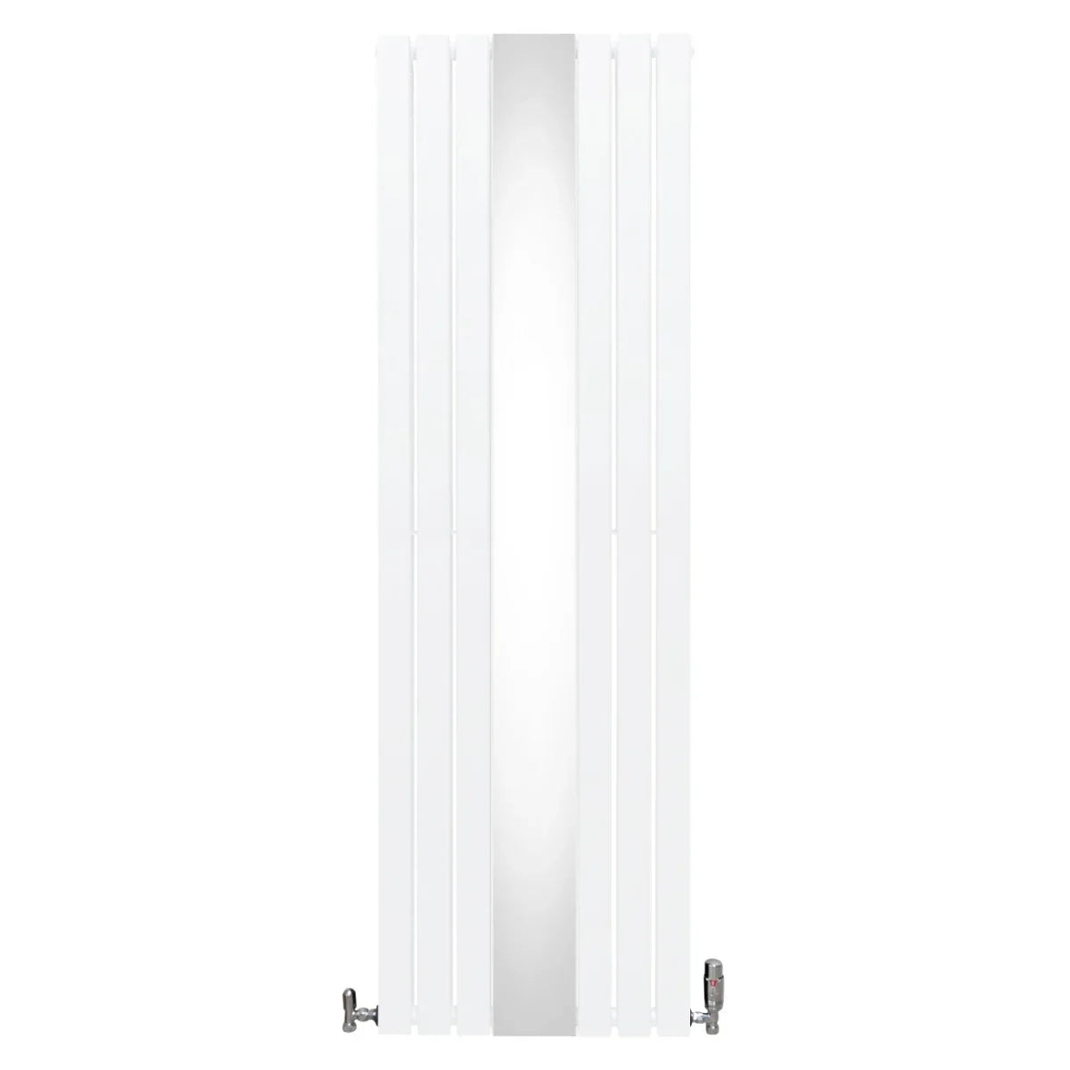 Flat Mirror Radiator & Valves - 1800mm x 565mm - White