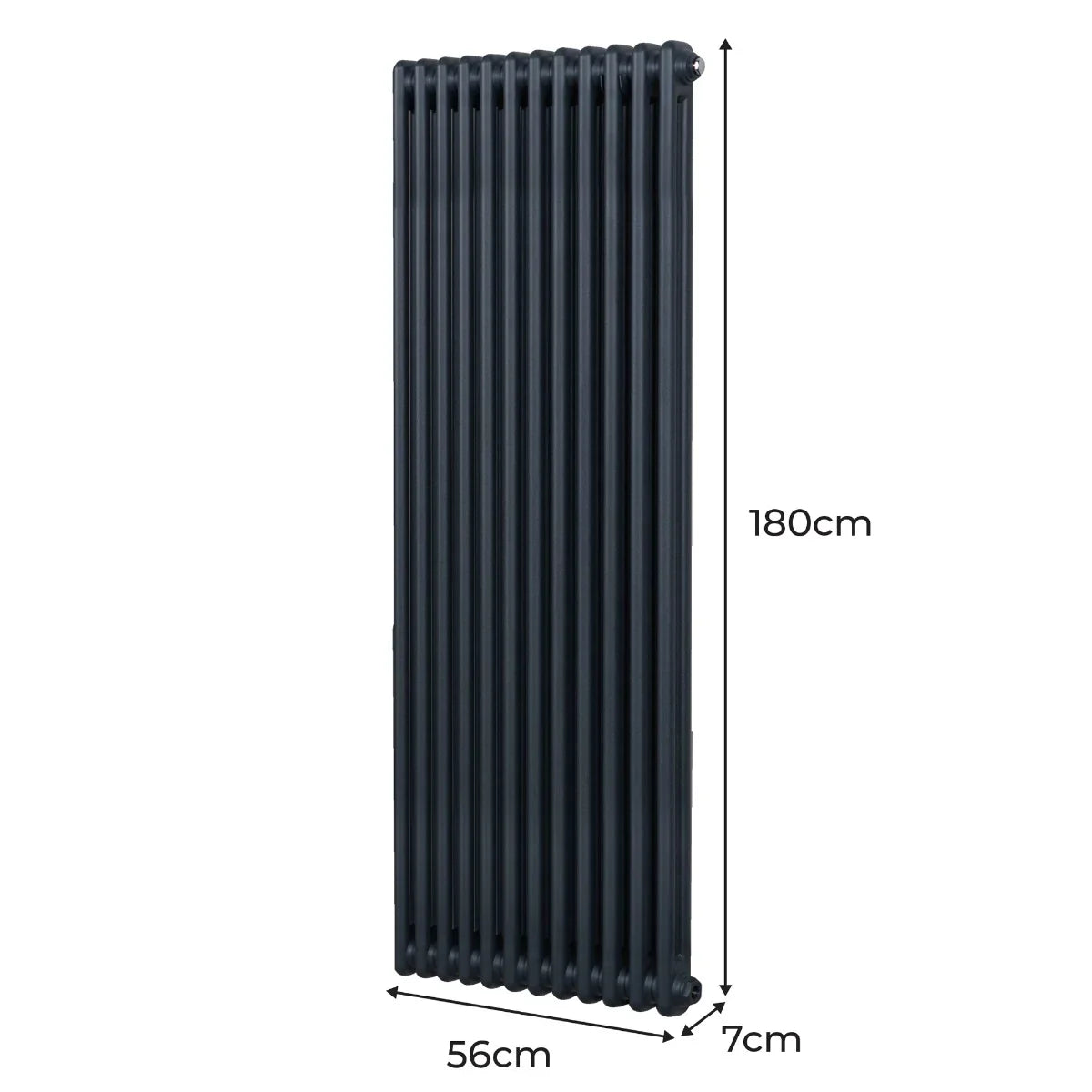 Traditional 2 Column Radiator - 1800 x 562mm - Anthracite Grey