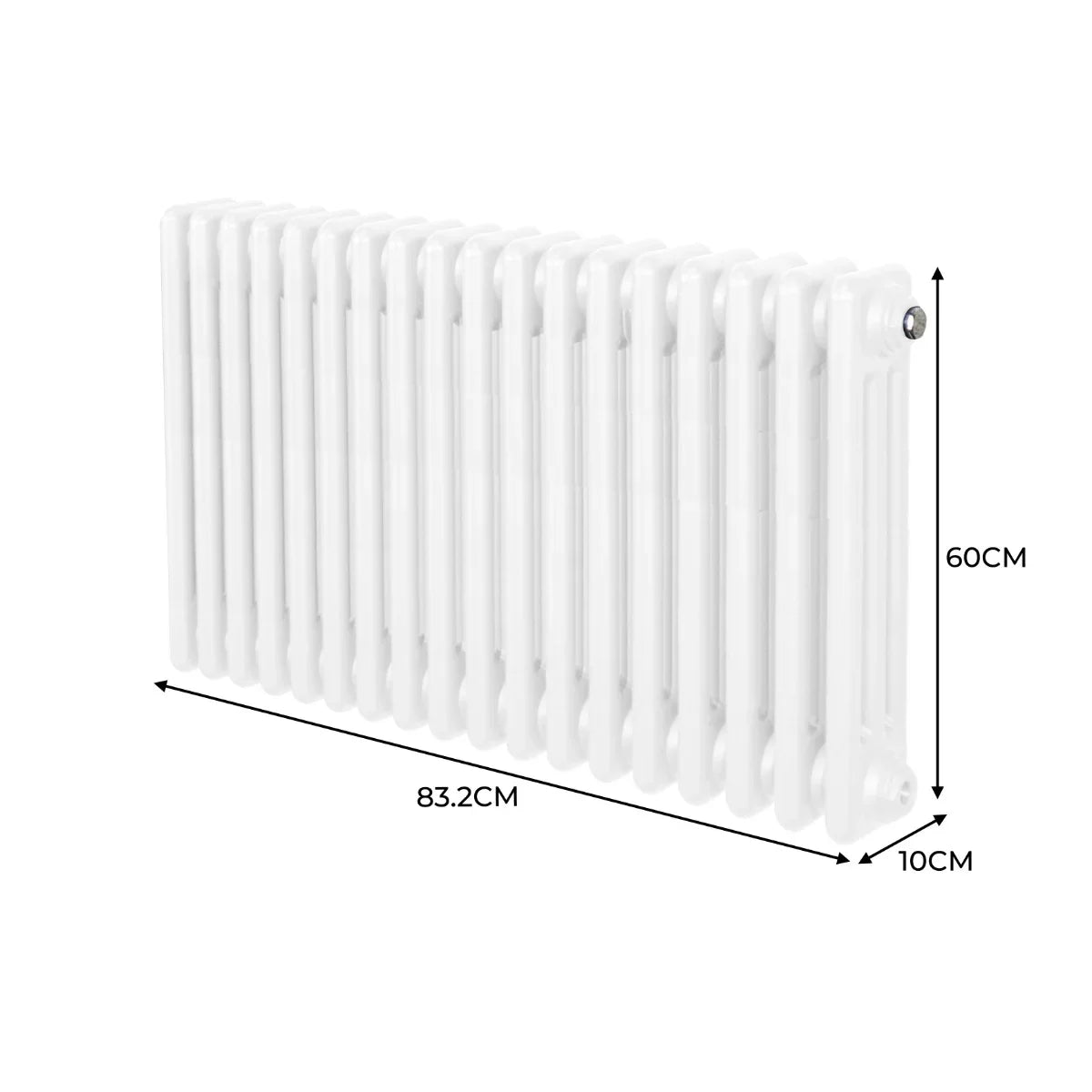 Traditional 3 Column Radiator - 600 x 832mm - White