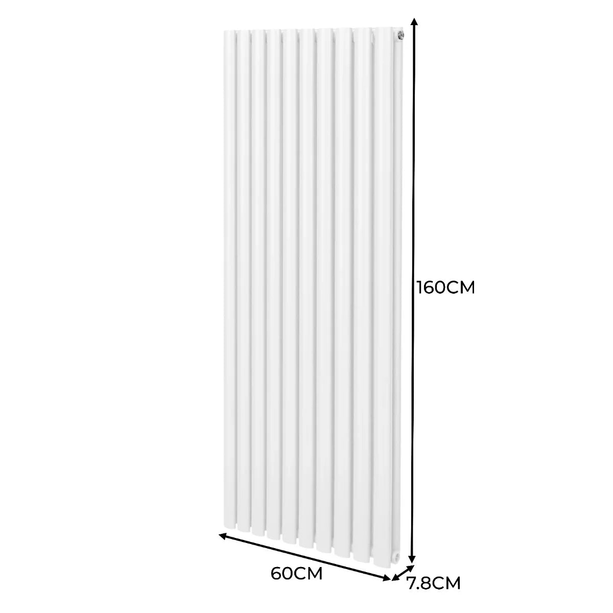 Oval Column Radiator & Valves - 1600mm x 600mm – White