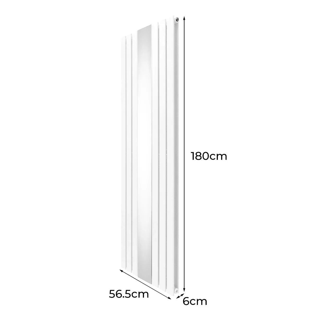 Flat Mirror Radiator - 1800mm x 565mm - White