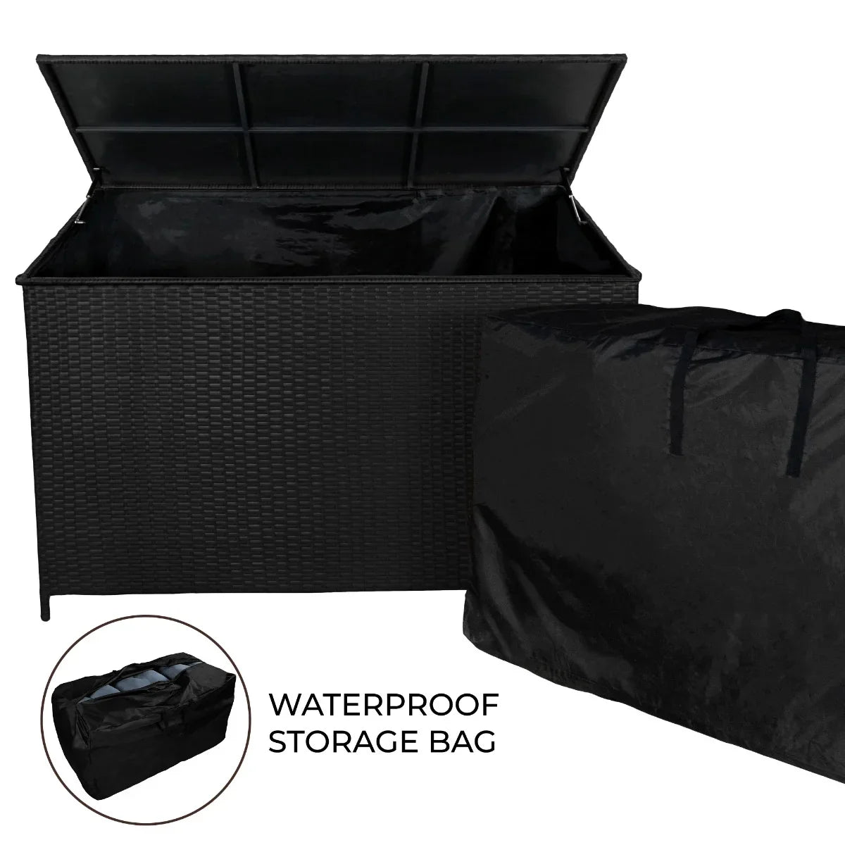 Rattan Storage Box 582L - Black