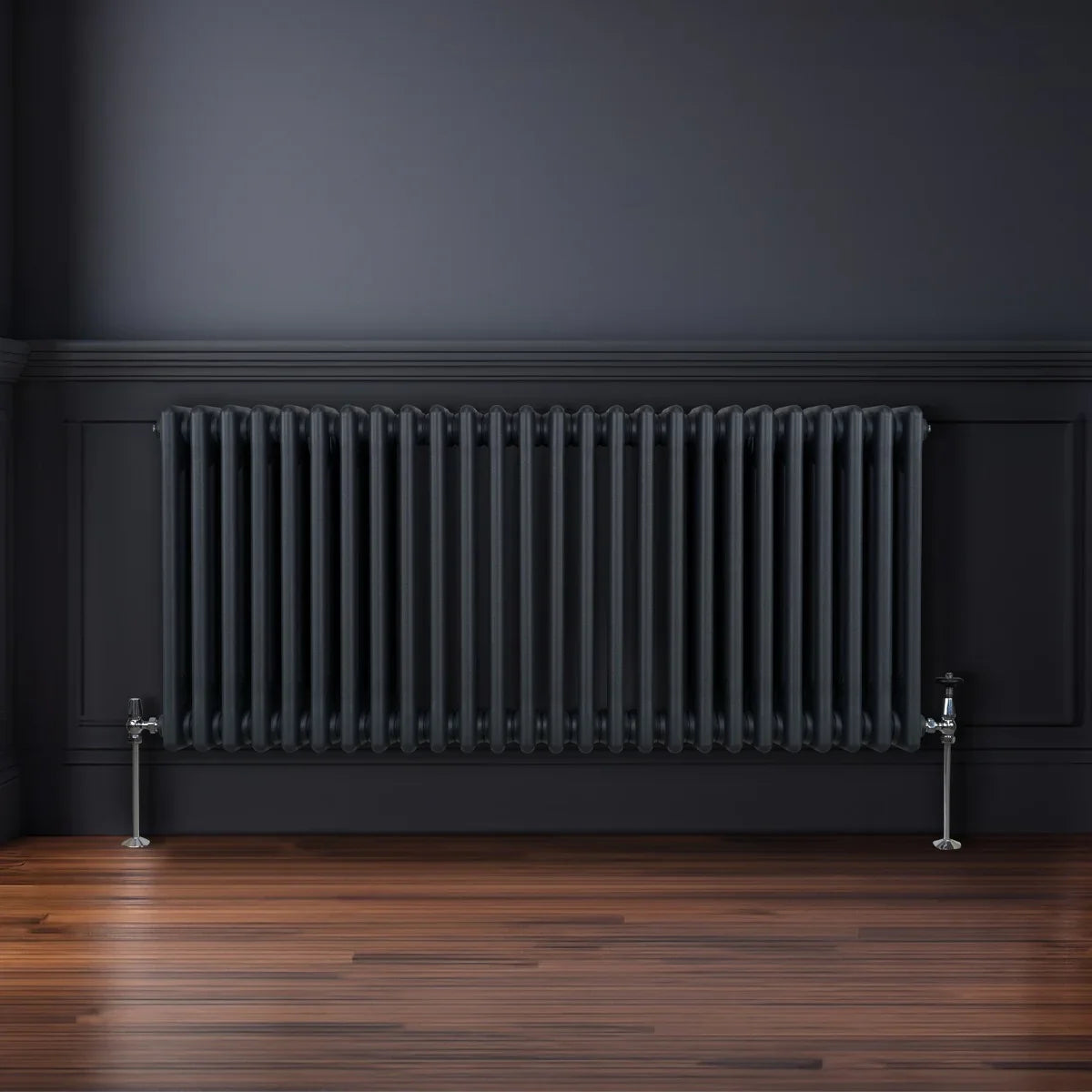 Traditional 3 Column Radiator - 600 x 1192mm - Anthracite Grey