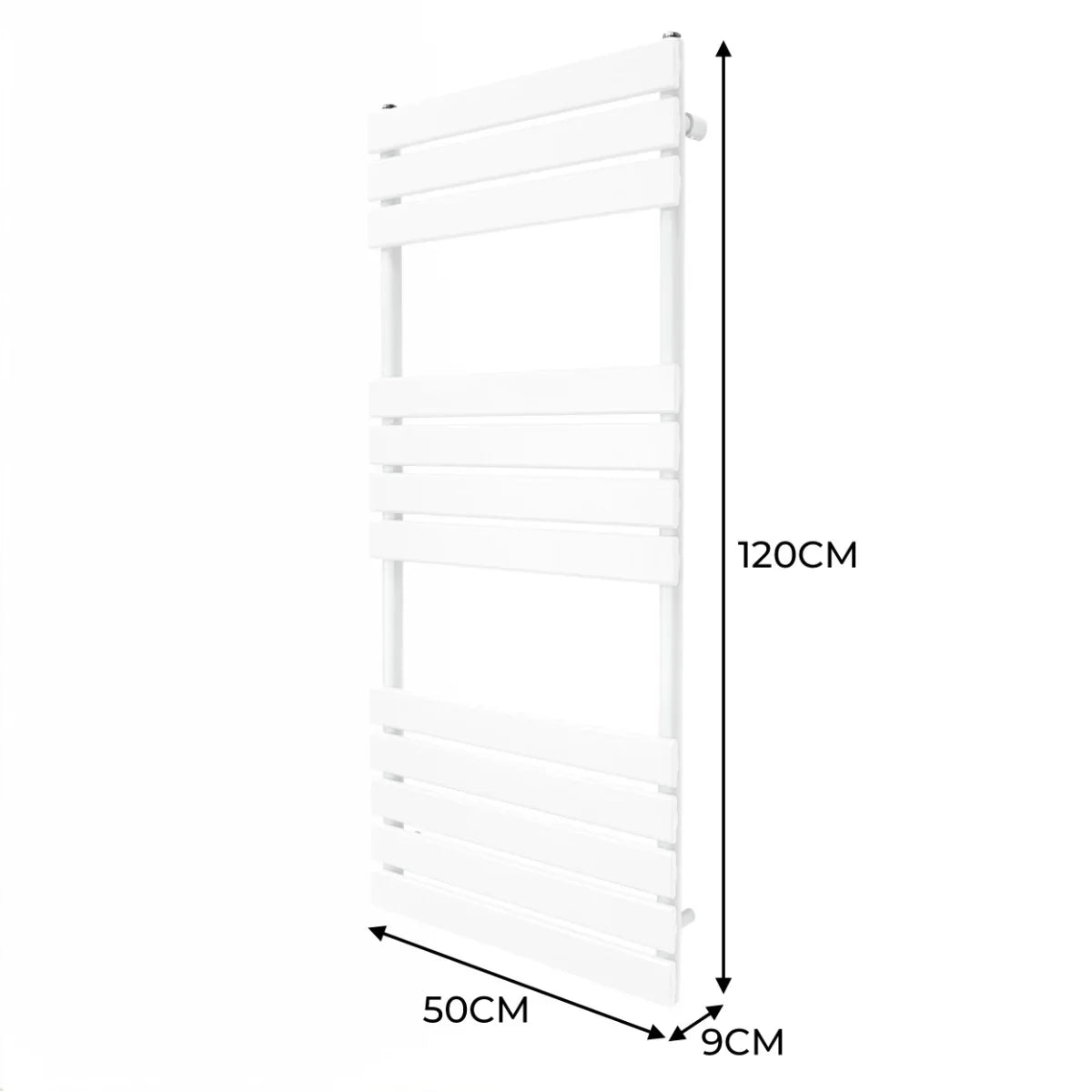 Flat Panel Towel Radiator – 1200mm x 500mm – White
