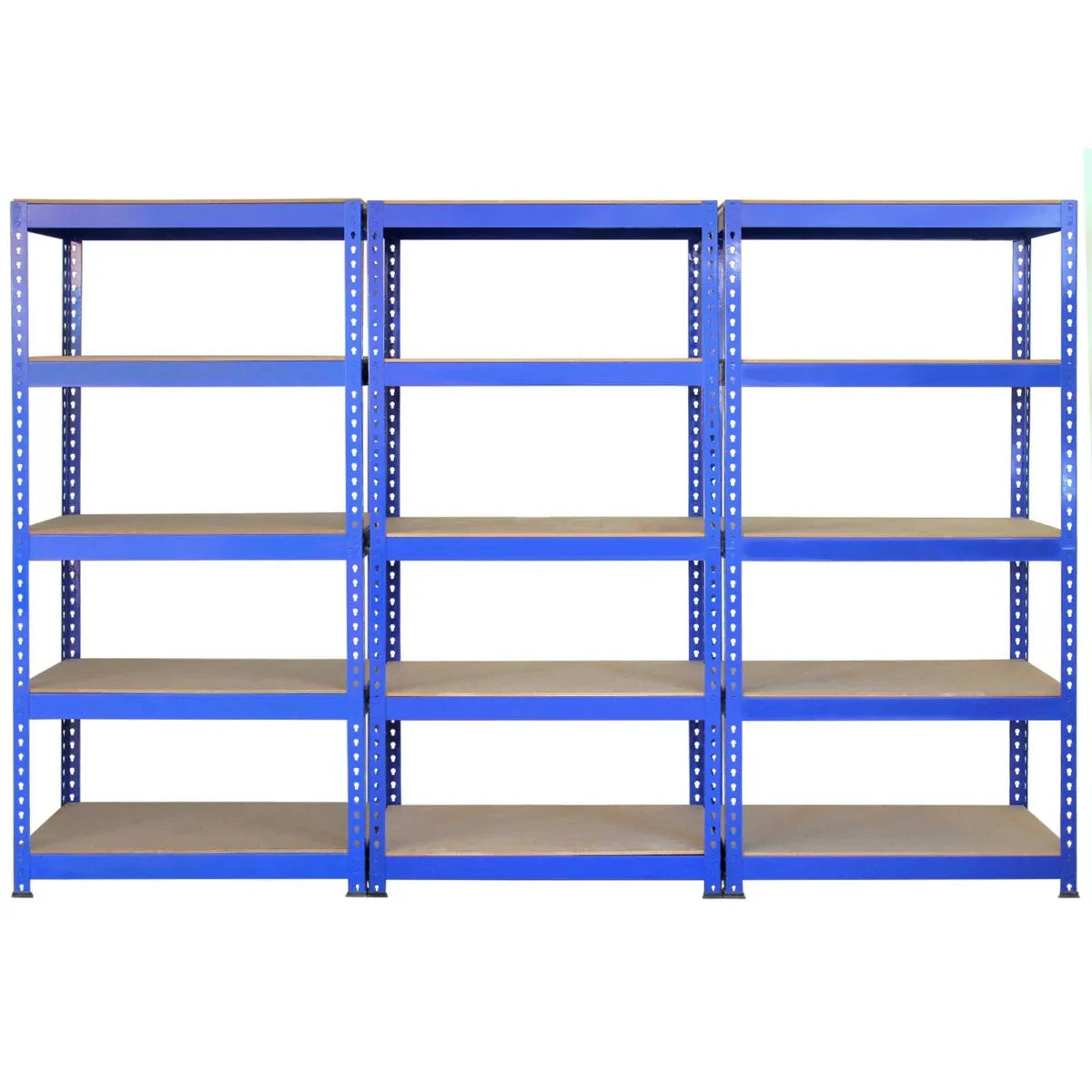 3 x 90cm Q-Rax Blue Metal Racking Units & Workbench