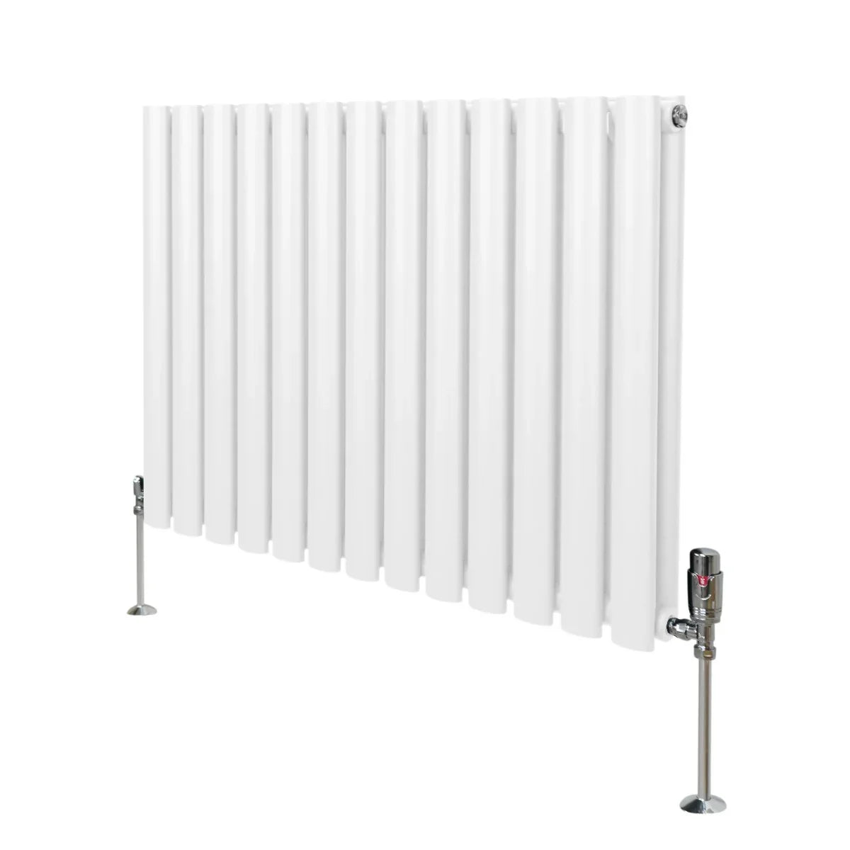Oval Column Radiator & Valves - 600mm x 780mm – White