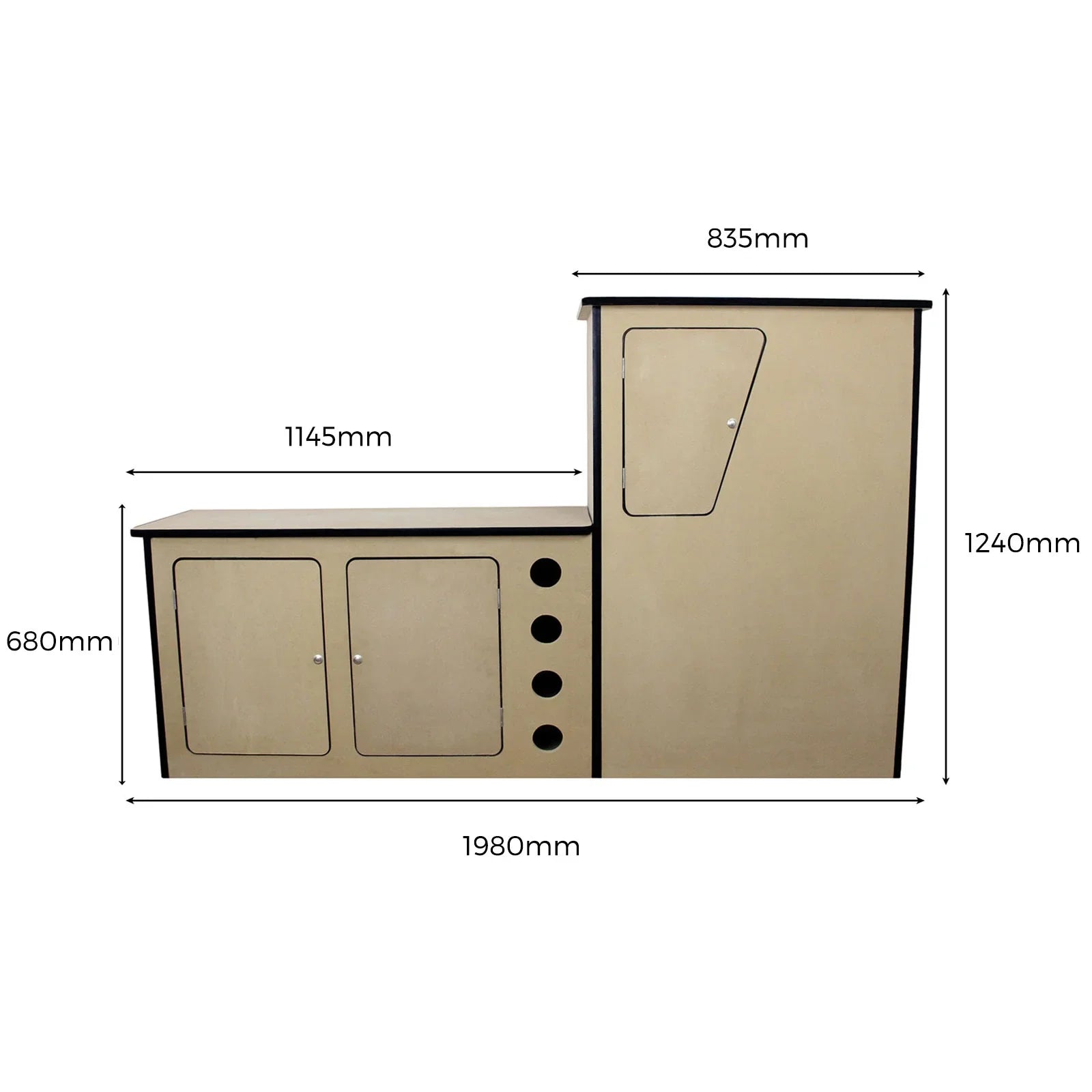 11sqm Black Van Lining & Glue With Camper Kitchen