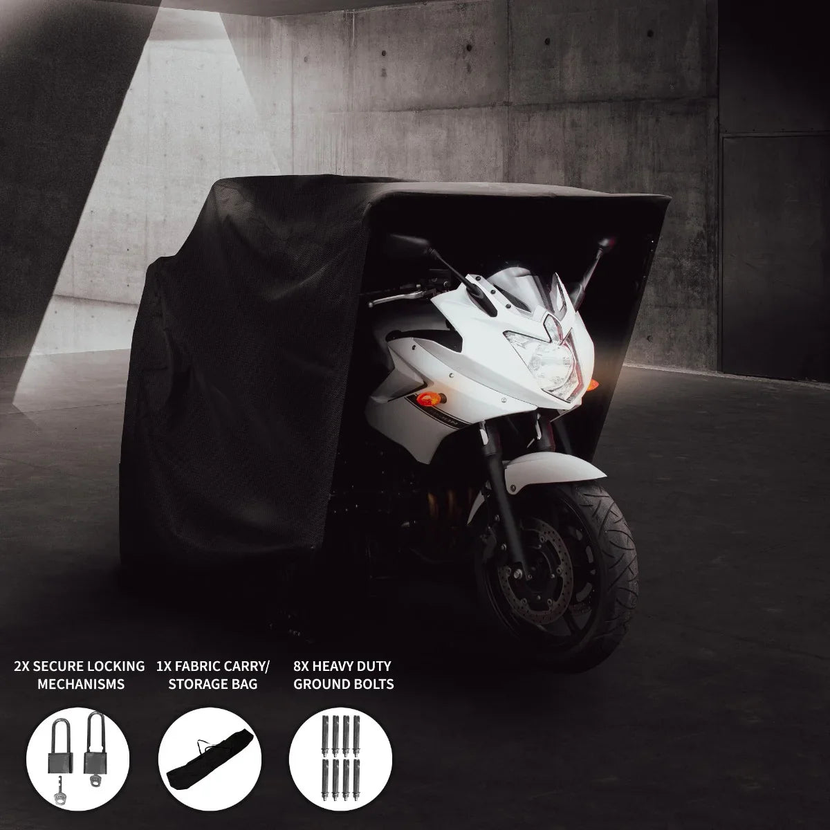 Large Motorbike Tent – Black