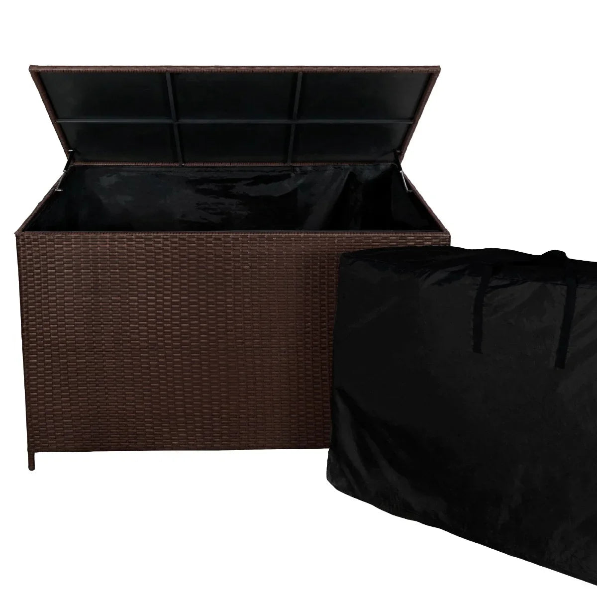 Rattan Corner Set & Storage Box - Brown