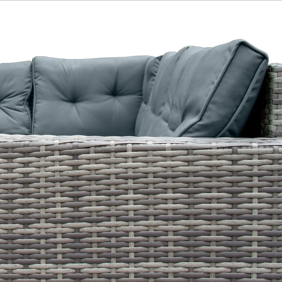 Rattan Corner Set & Storage Box - Grey