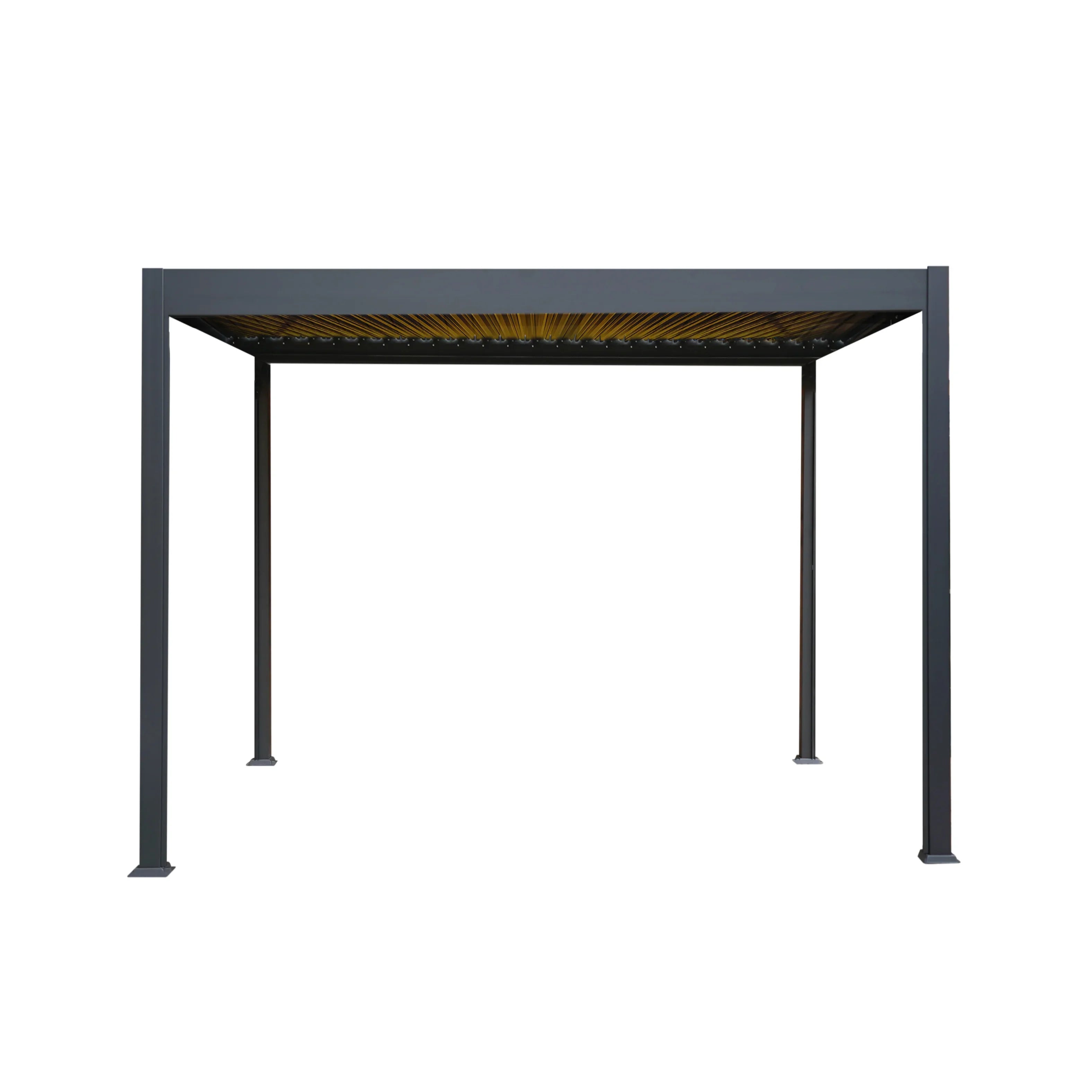 Anthracite Aluminium Pergola With LED Lights - 3m x 3m