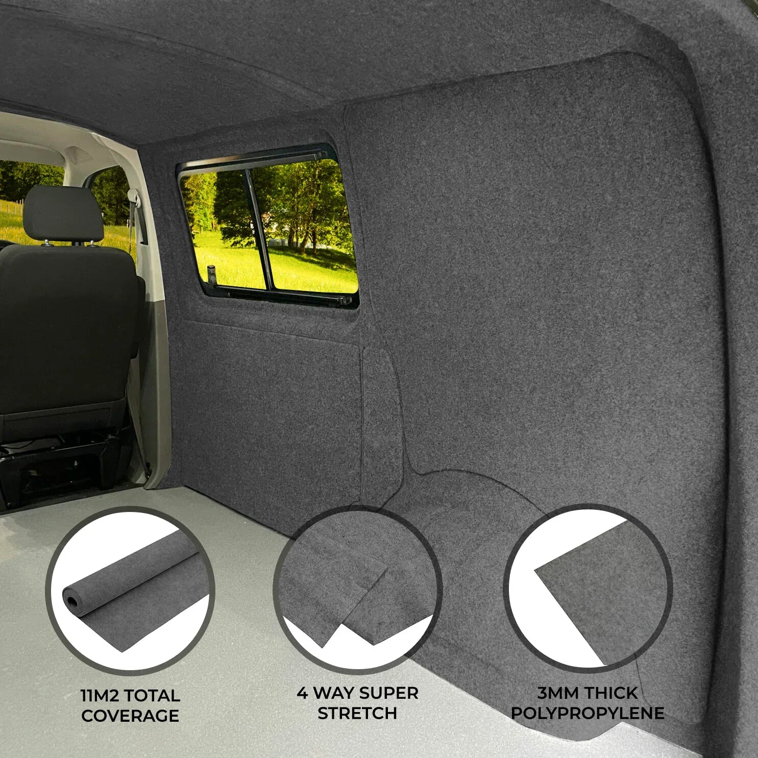 Van Carpet Lining Smoke Grey