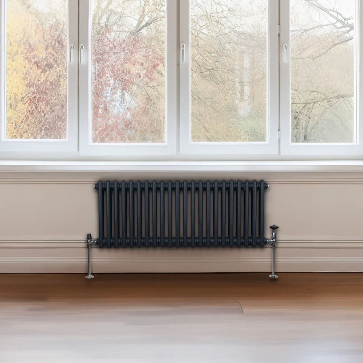 Traditional 2 Column Radiator - 300 x 1012mm - Anthracite Grey