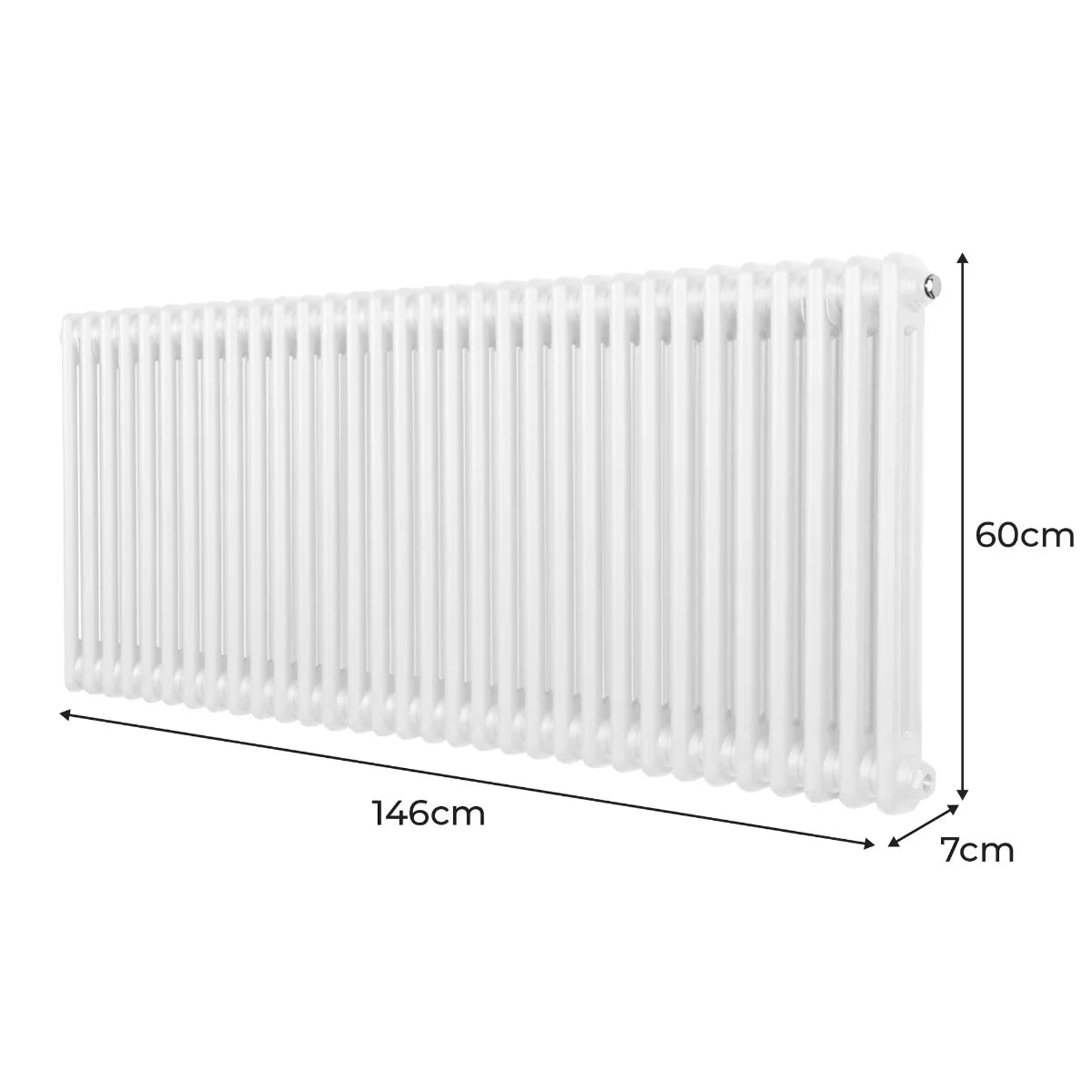 Traditional 2 Column Radiator - 600 x 1462mm - White