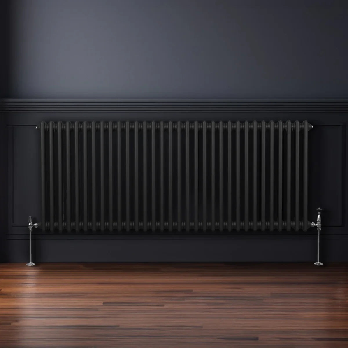 Traditional 2 Column Radiator - 600 x 1462mm - Black