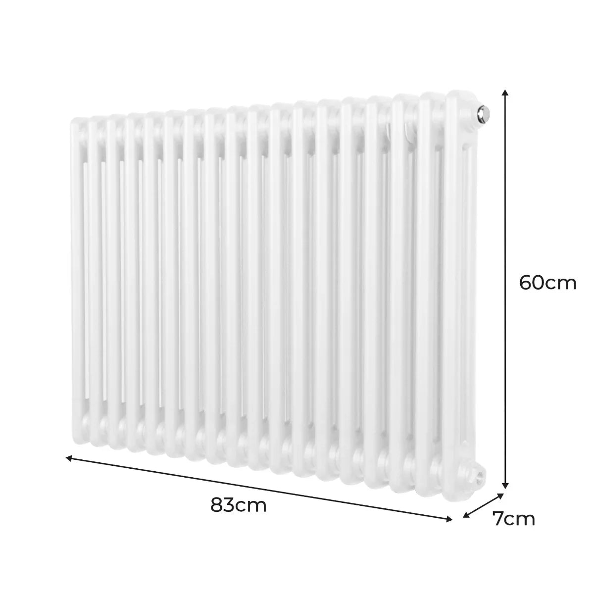 Traditional 2 Column Radiator - 600 x 832mm - White