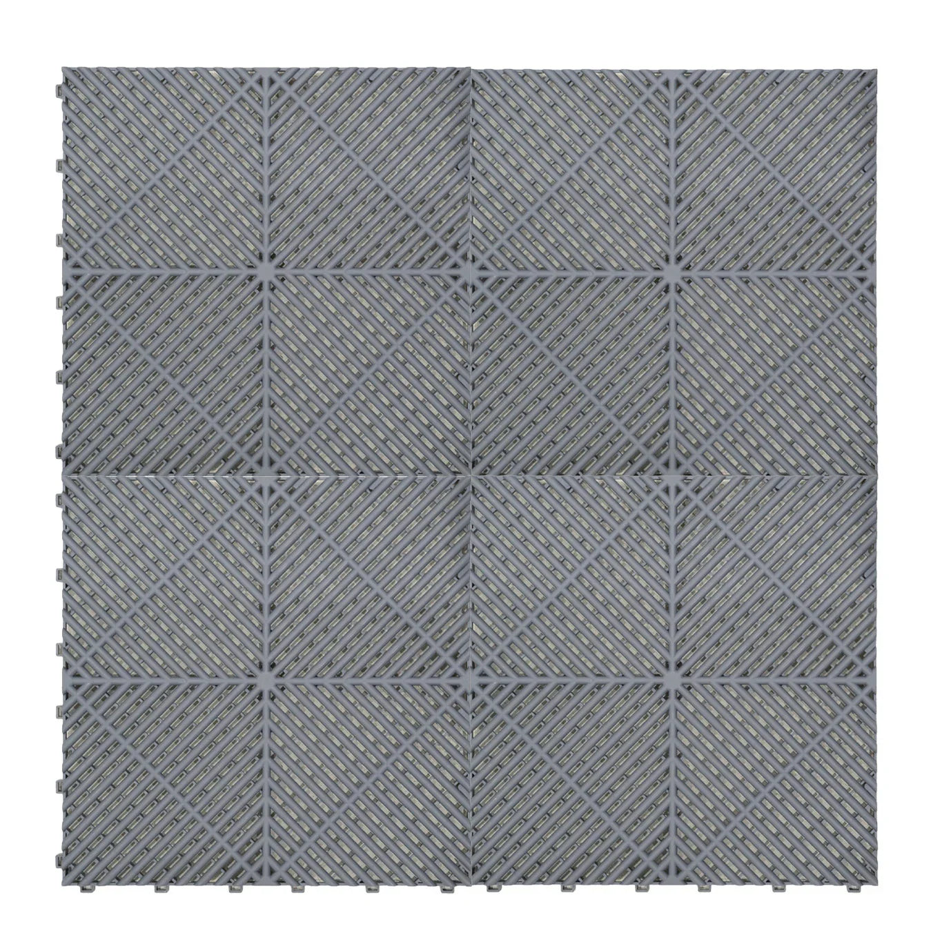 Vented Garage Floor Tiles x 120 With Edges - Grey