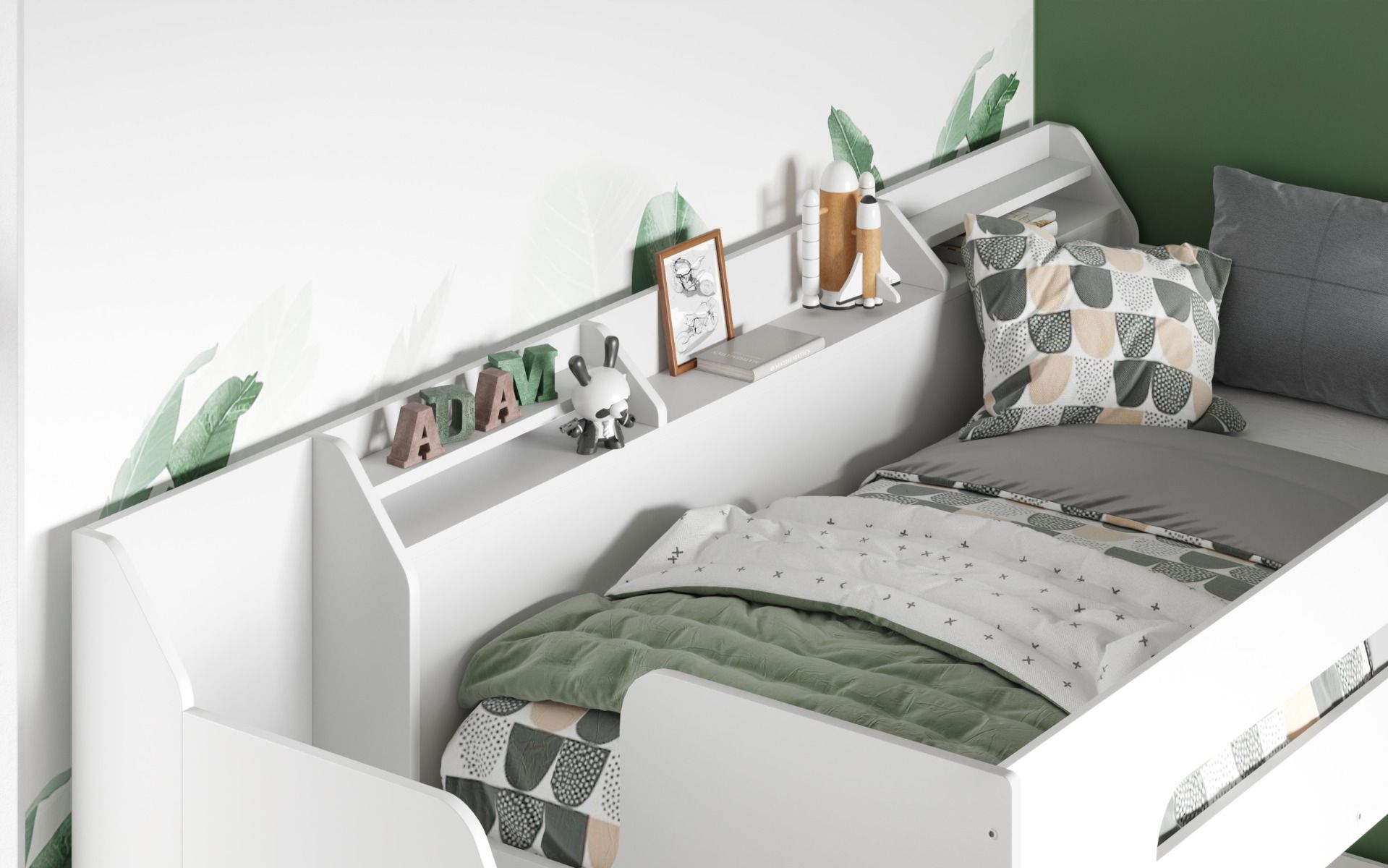 Flair Stepaside Staircase L Shaped Bunk Bed White