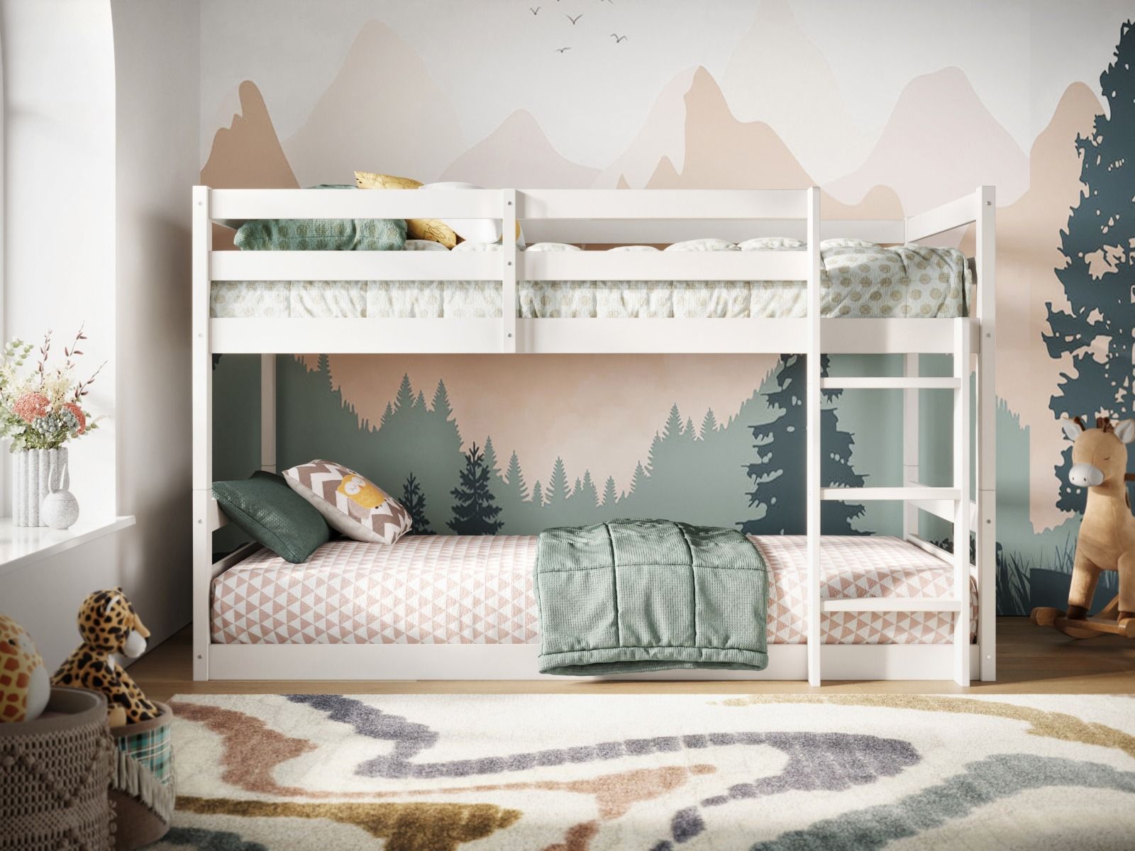 Flair Shasha Low Wooden Detachable Bunk Bed