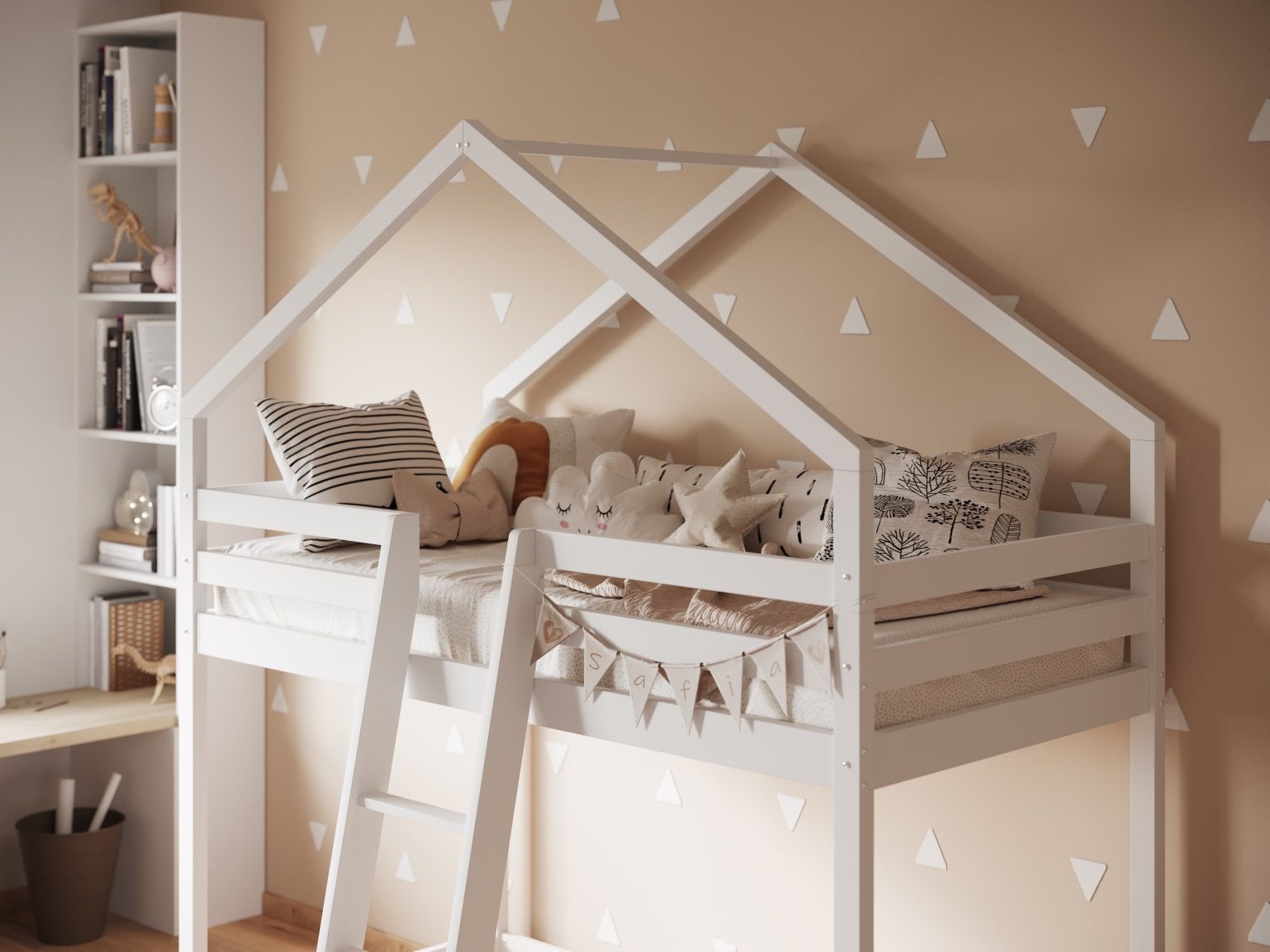 Flair Nook House Mid Sleeper White Wooden