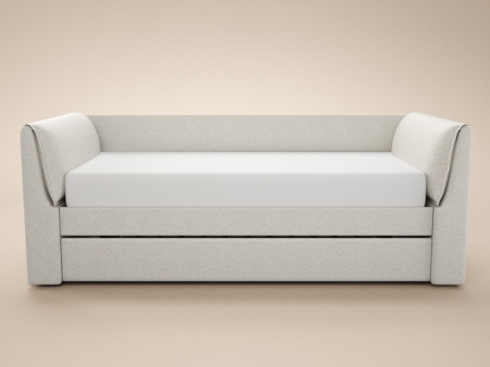Flair Max Day Bed with Trundle Cream Chenille