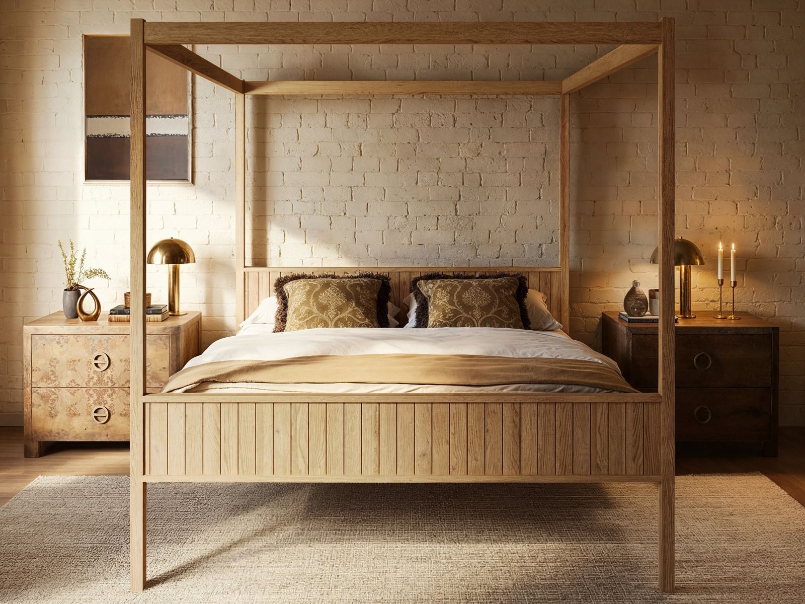 Flair Maddy 4 Poster Bed Frame Solid Pine Natural