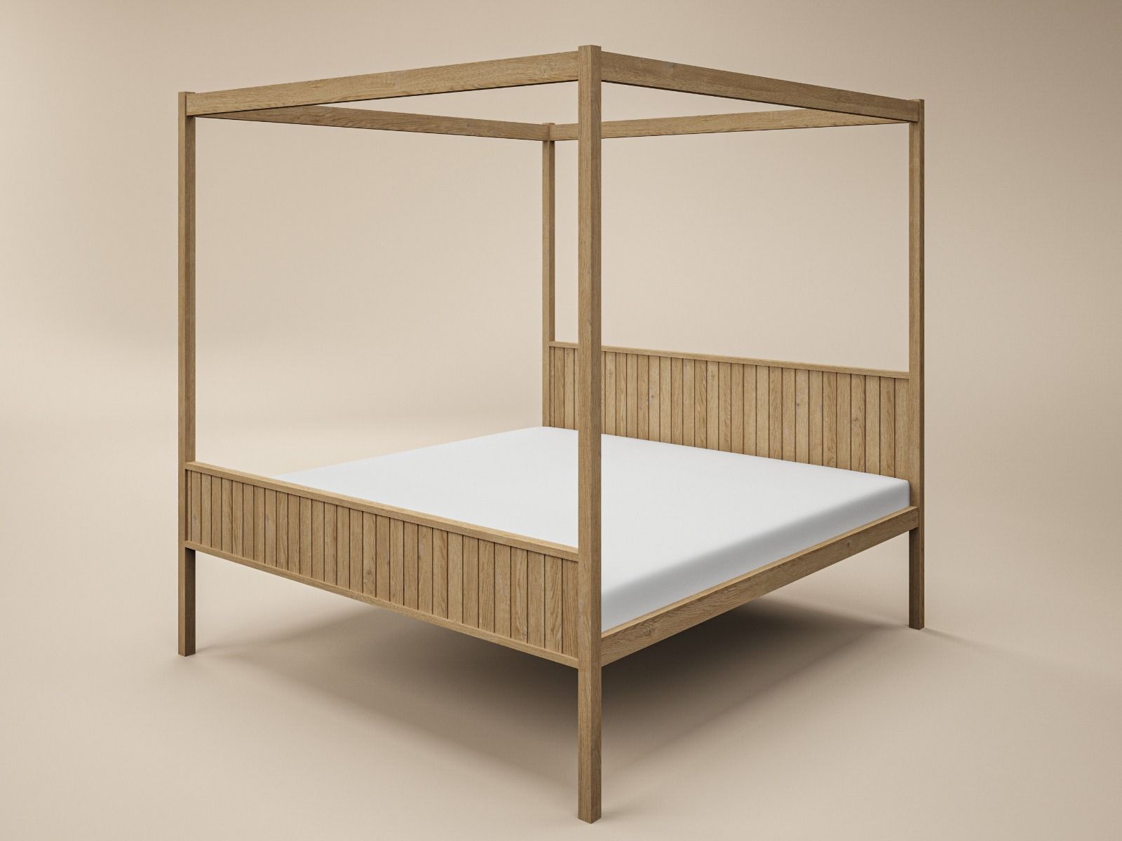 Flair Maddy 4 Poster Bed Frame Solid Pine Natural
