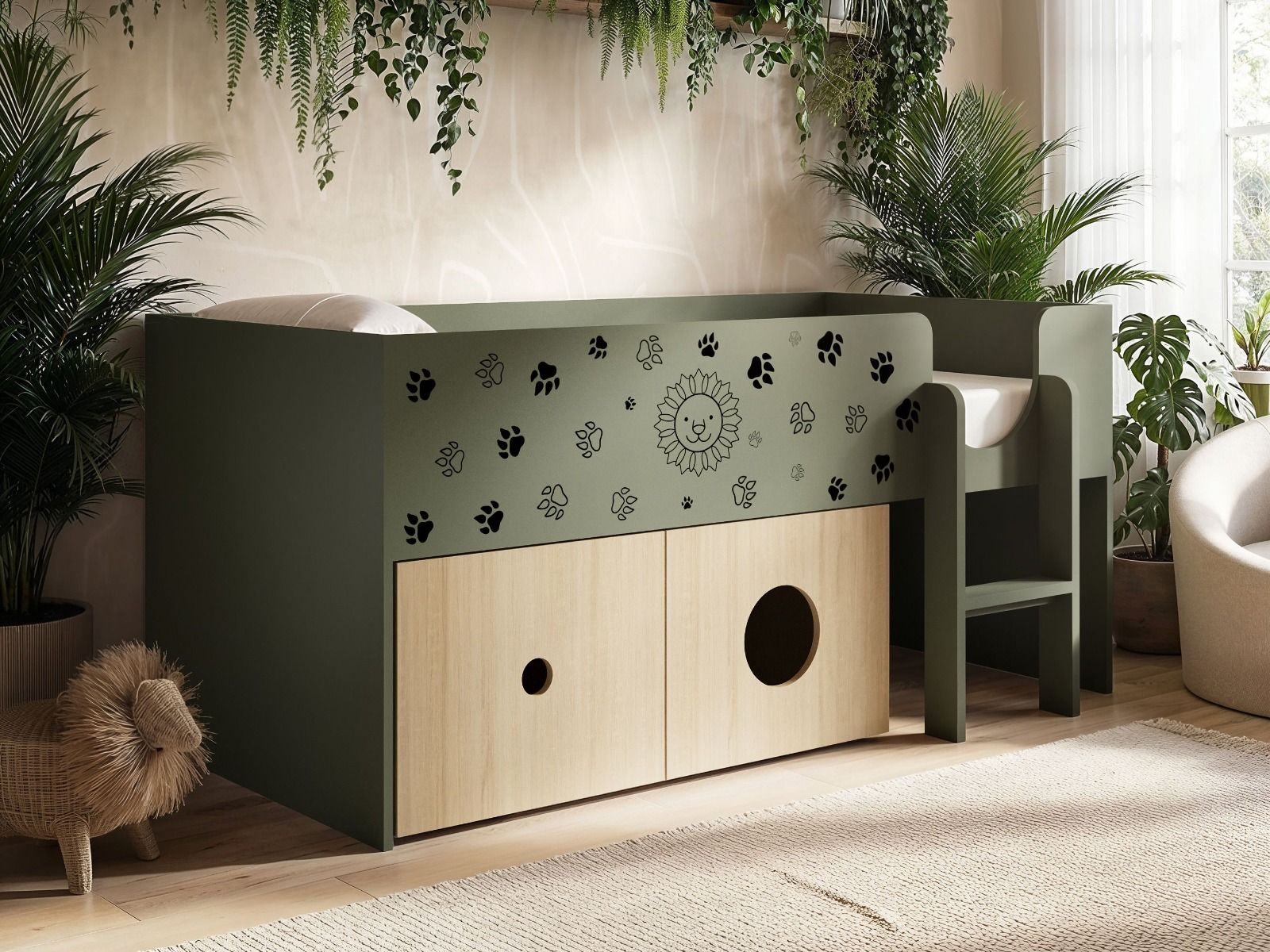 Flair Zaiden Safari Mid Sleeper Bed with Toy Box Storage
