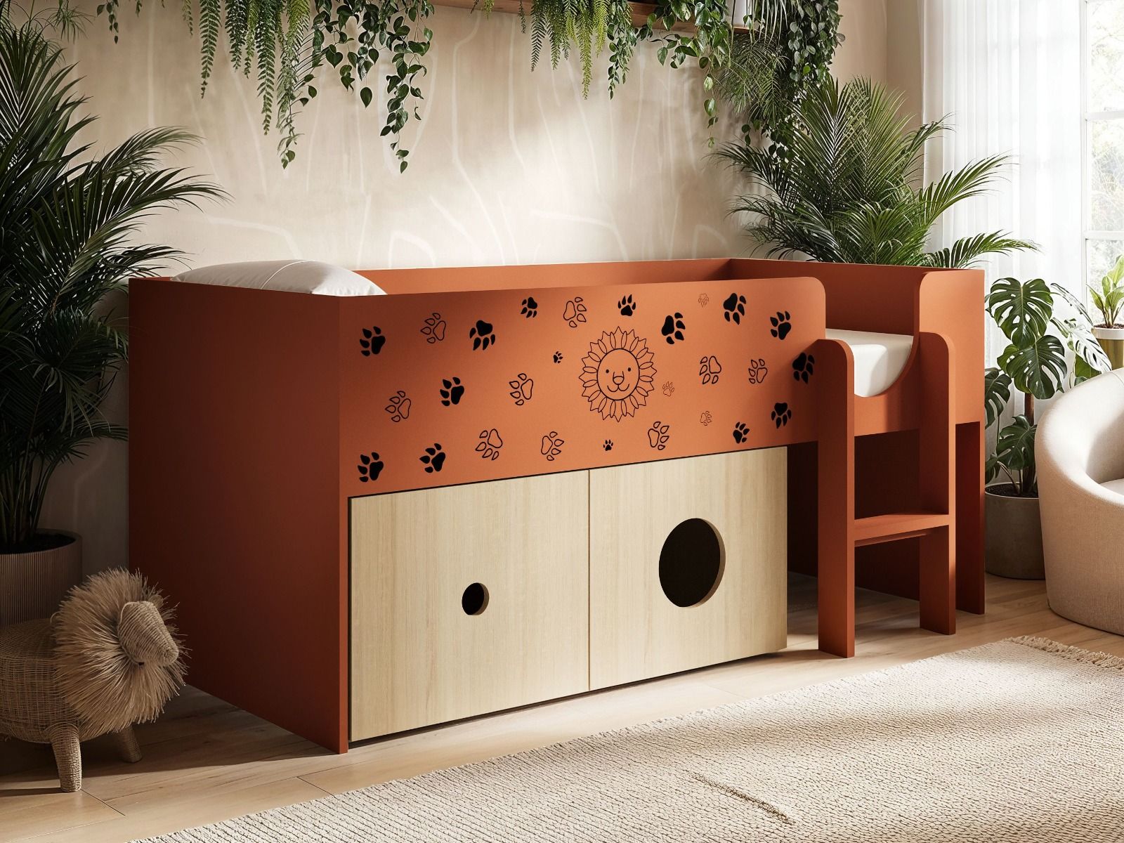 Flair Zaiden Safari Mid Sleeper Bed with Toy Box Storage