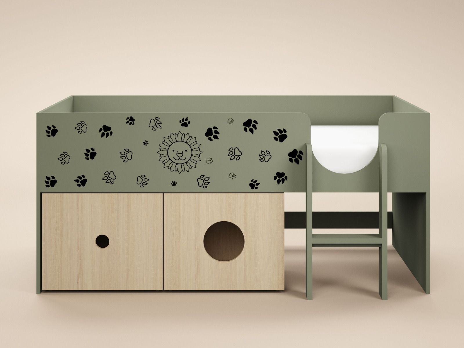Flair Zaiden Safari Mid Sleeper Bed with Toy Box Storage